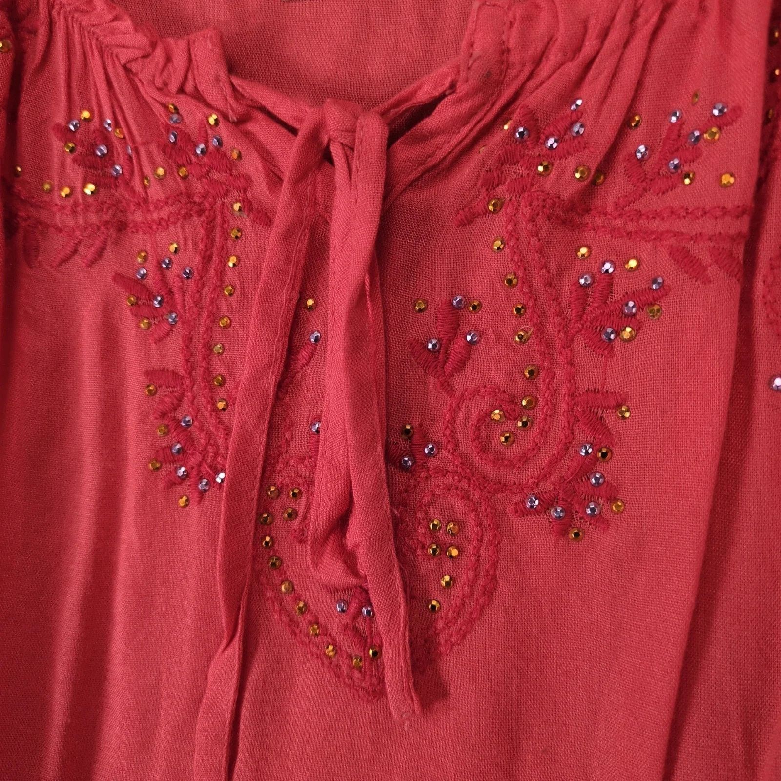 Other NWT One World Coral Peasant Blouse Top Women's Plus Size 2X Size XXL / US 16-18 / IT 52-54 - 6 Thumbnail