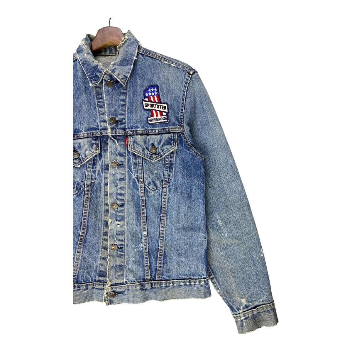Harley Davidson × Levi's Vintage Clothing Vintage Levis x Harley Davidson Distressed Denim Jacket Size US M / EU 48-50 / 2 - 4 Thumbnail