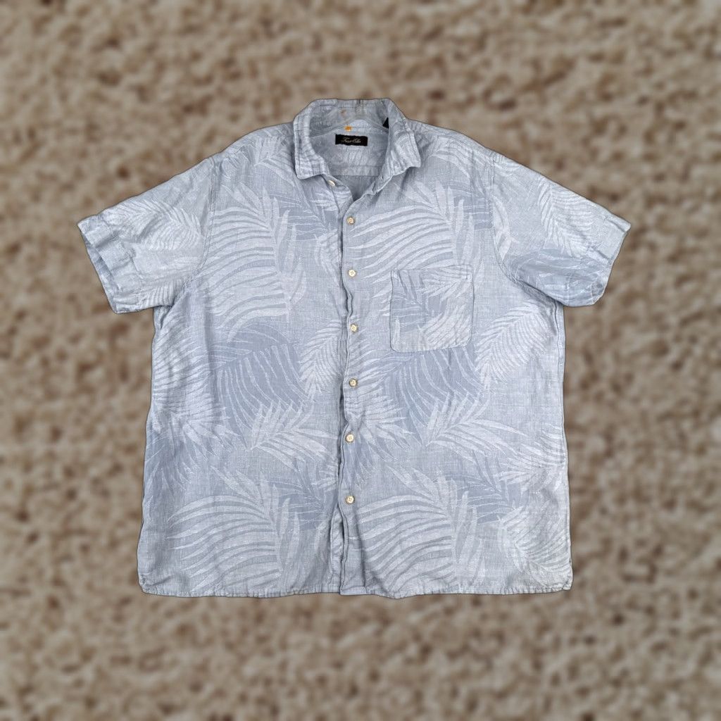 Tasso Elba Tasso Elba Shirt Men Extra Large Blue Floral Palm Leaf Silk Blend Hawaiian Size US XXL / EU 58 / 5 - 1 Thumbnail
