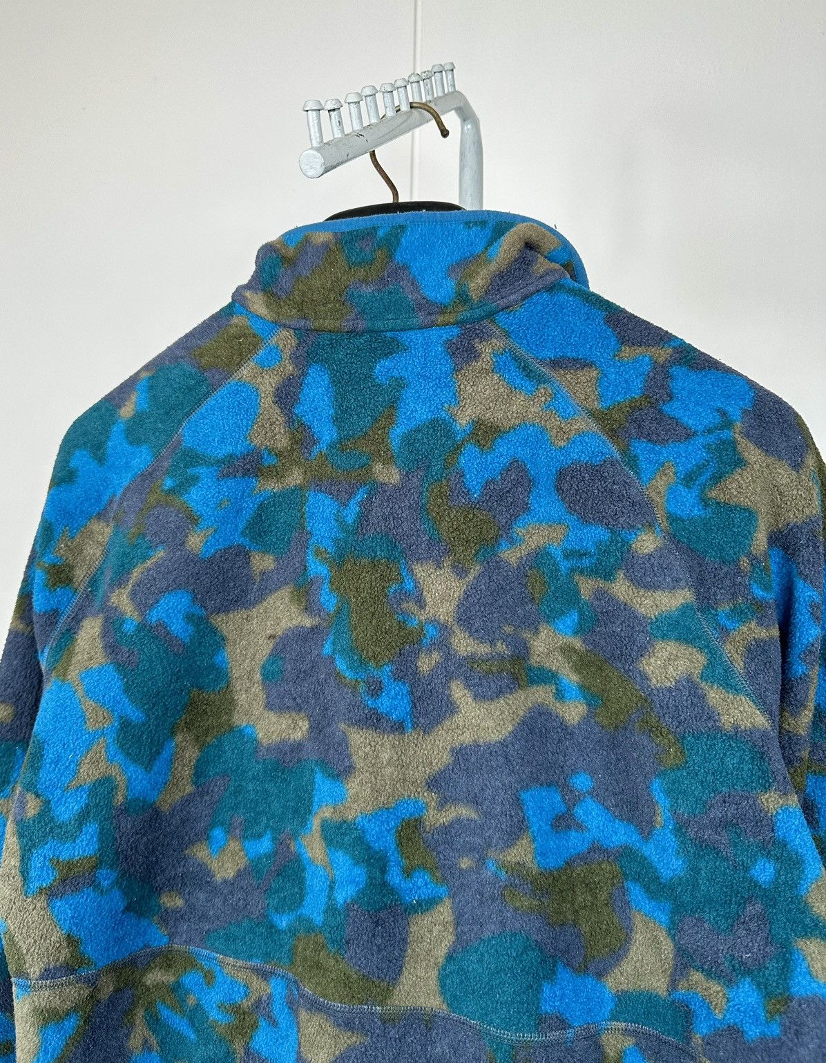 L.L. Bean LL Bean Blue Camo Pullover Fleece Sweater Size L / US 10 / IT 46 - 4 Thumbnail