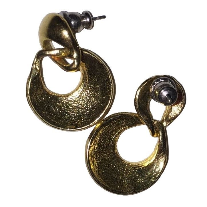 Other Womens Vintage Mermaid Scaled Gold Tone Dangly Earrings Size ONE SIZE - 4 Thumbnail