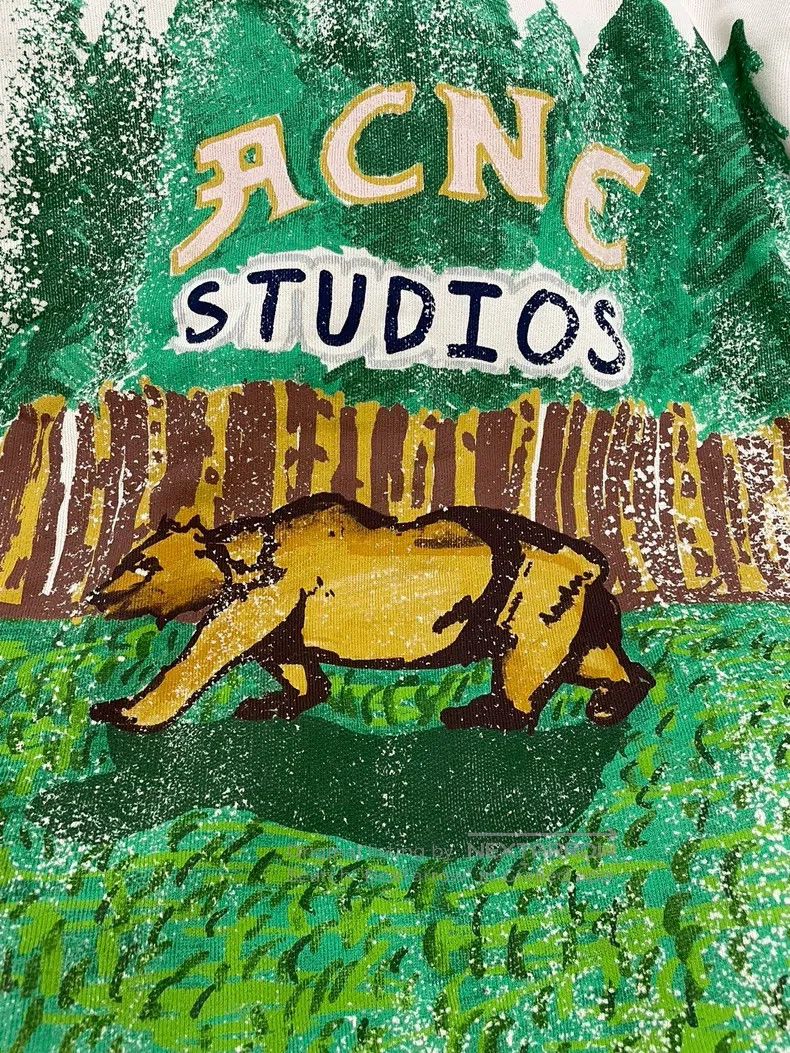 Acne Studios Acne Studios Beige Printed Hooded Sweatshirt Size US XXS / EU 40 - 4 Thumbnail