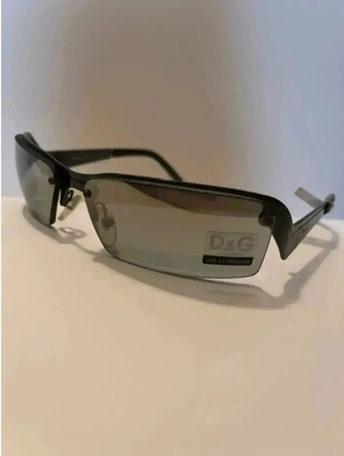 Dolce & Gabbana × Vintage DOLCE GABBANA Sunglasses Wrap Shield Rimless Metal Frame Size ONE SIZE - 1 Thumbnail