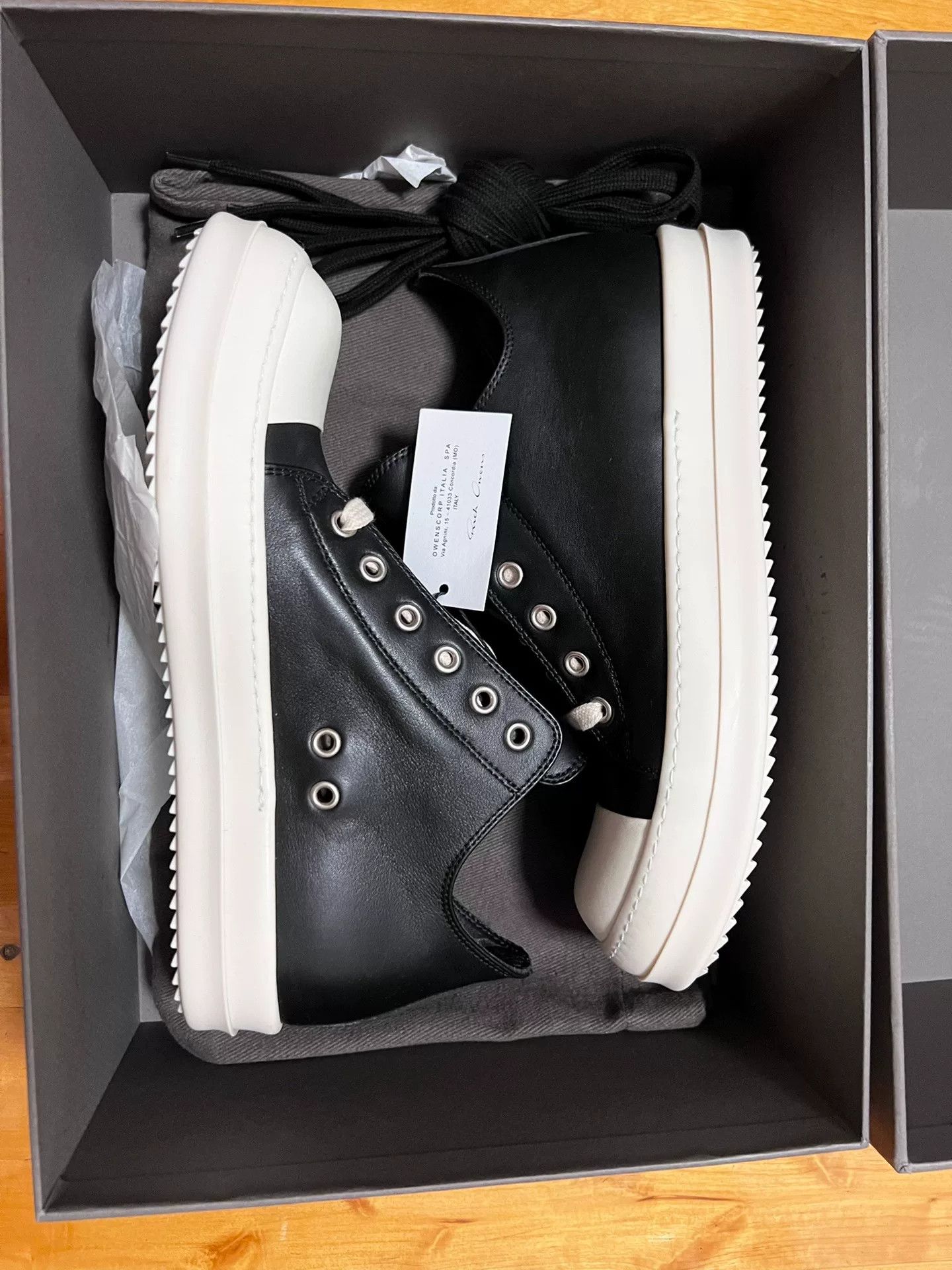 Rick Owens Rick Owens Low-Top Leather Sneakers Size US 7 / EU 40 - 1 Thumbnail