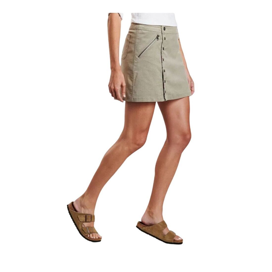 Kuhl NWT KUHL Streamline Snap Front Corduroy Skirt Khaki Women's Size 30" / US 8 / IT 44 - 5 Thumbnail
