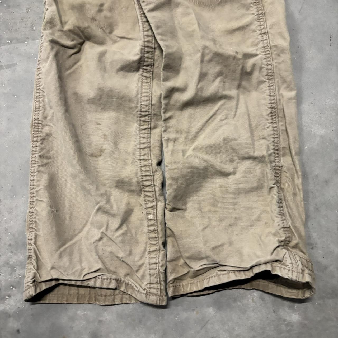 Japanese Brand × Vintage Crazy Vintage Y2K/2000s Khaki Tan Streetwear Workwear Carpenter Pants! Size US 34 / EU 50 - 6 Thumbnail