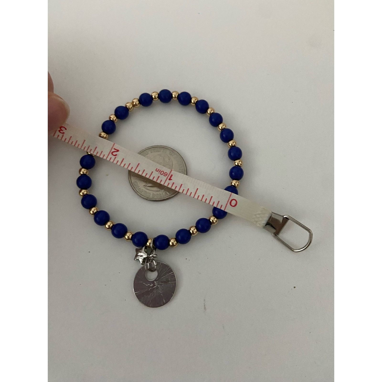 Other blue and gold bead bracelet with fancy Star charms Size ONE SIZE - 5 Thumbnail