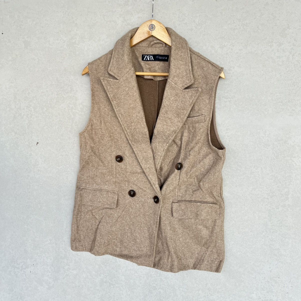Other Vintage Zara Brown Vest With Double Breasted Front Size M Size M / US 6-8 / IT 42-44 - 2 Thumbnail
