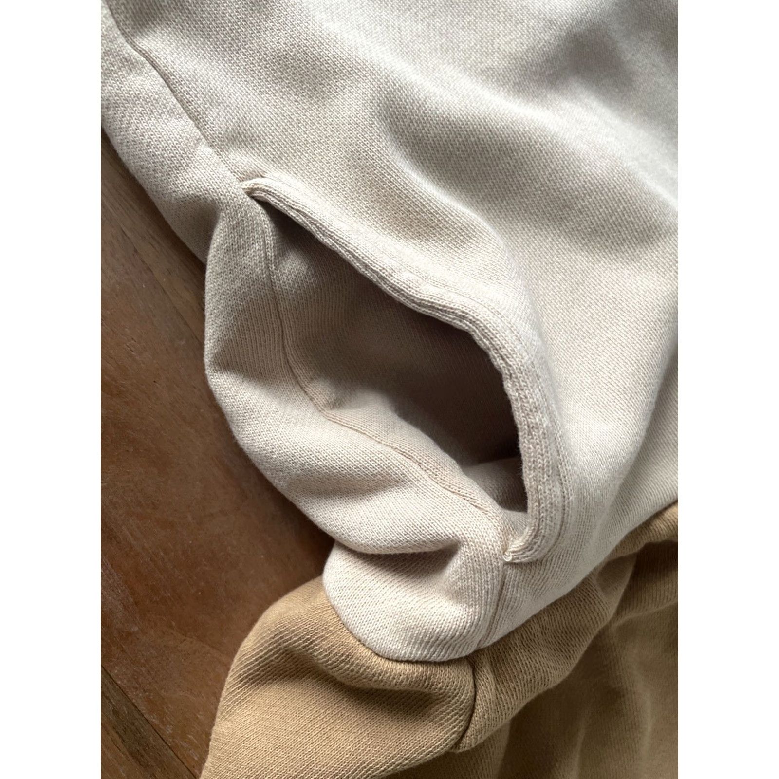 Vintage SOMETHING NAVY Hoodie Dress Womens L Beige Dress Hooded Pockets Long Sleeve Knit Shirt? Size L / US 10 / IT 46 - 6 Thumbnail