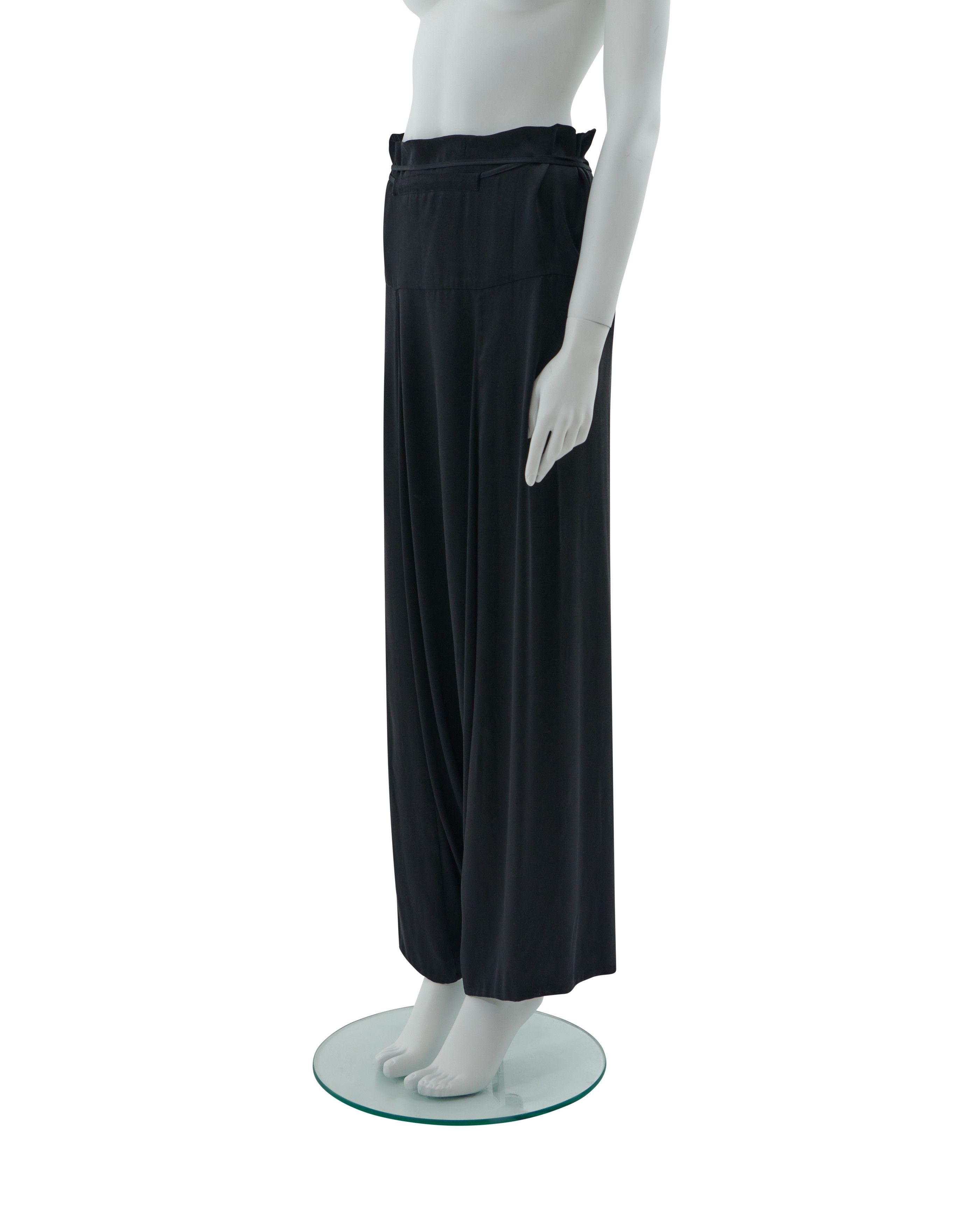 Gucci By Tom Ford S/S 2002 Black silk harem pants Size 26" / US 2 / IT 38 - 3 Thumbnail