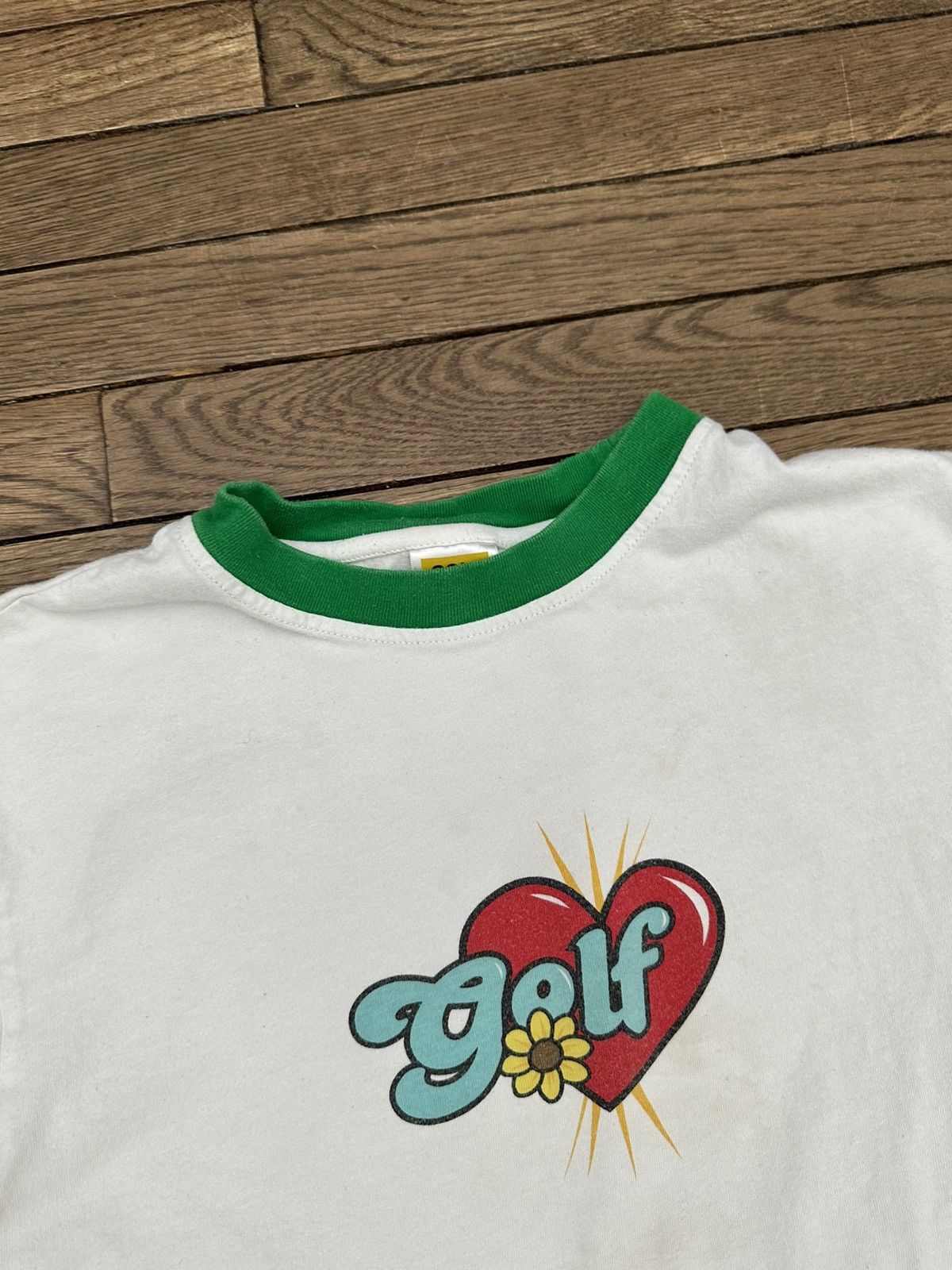 Golf Wang Golf Wang Heart "Romeo" Ringer White + Green Tee Sz. Medium Size US M / EU 48-50 / 2 - 2 Thumbnail