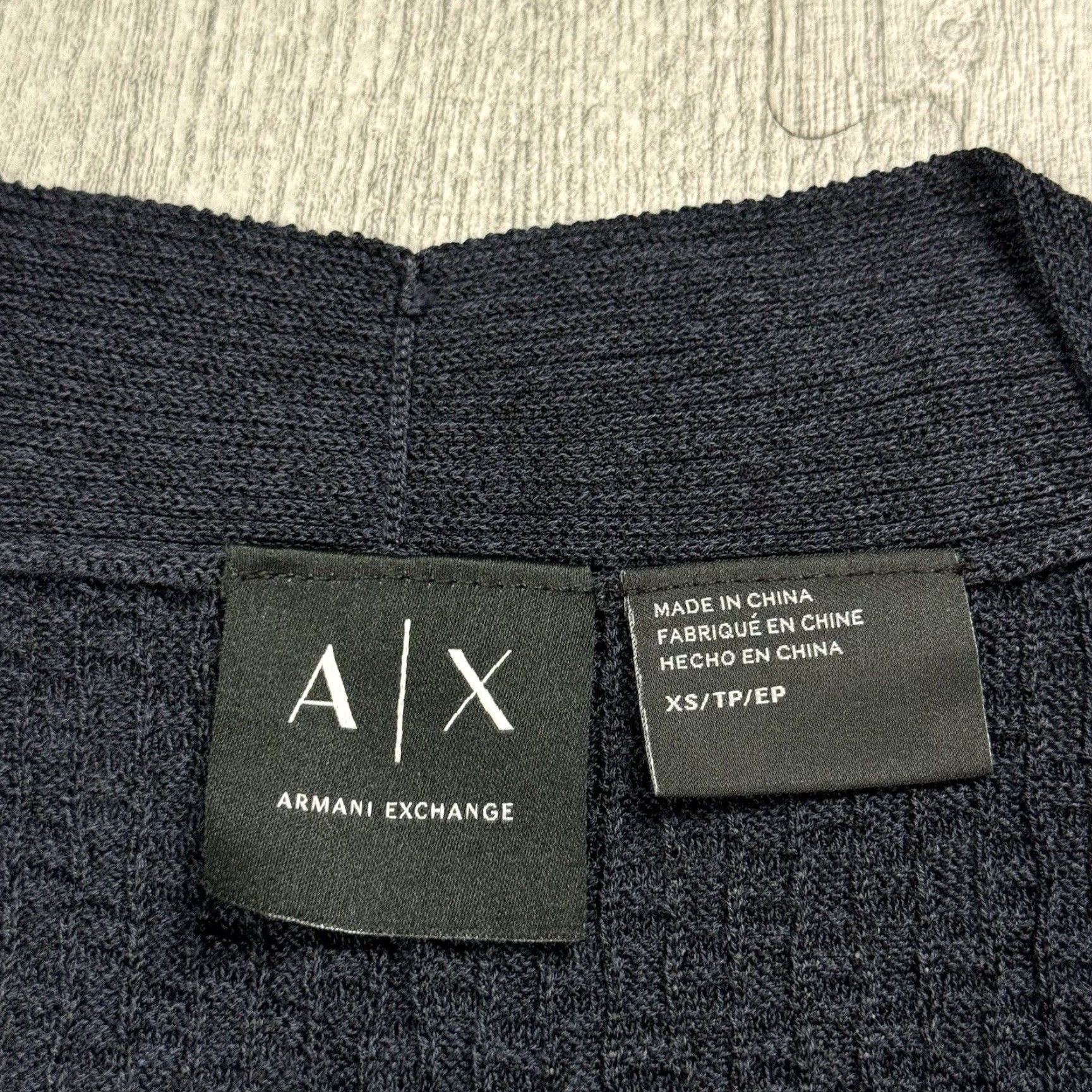 Armani Exchange ARMANI EXCHANGE Lightweight V-Neck Pullover Sweater Men XS Blue Cotton Blend Viscose Stretch Modern Size US XS / EU 42 / 0 - 3 Thumbnail