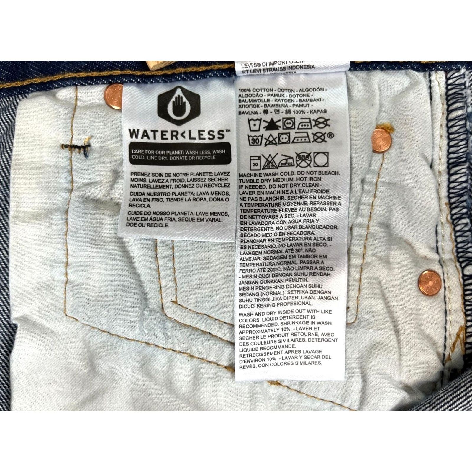 Levi's Levi's 501 Jeans Straight Denim Dark Blue 36x30 Men’s Jeans Regular Modern 5-Pocket Belt Loops Pants Size US 36 / EU 52 - 7 Thumbnail