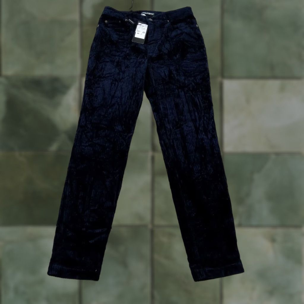 Dolce & Gabbana Dolce & Gabbana Womens Blue Corduroy Skinny Leg Pants 40 (27x28) Stretch Cotton Italy Size 27" / US 4 / IT 40 - 1 Thumbnail