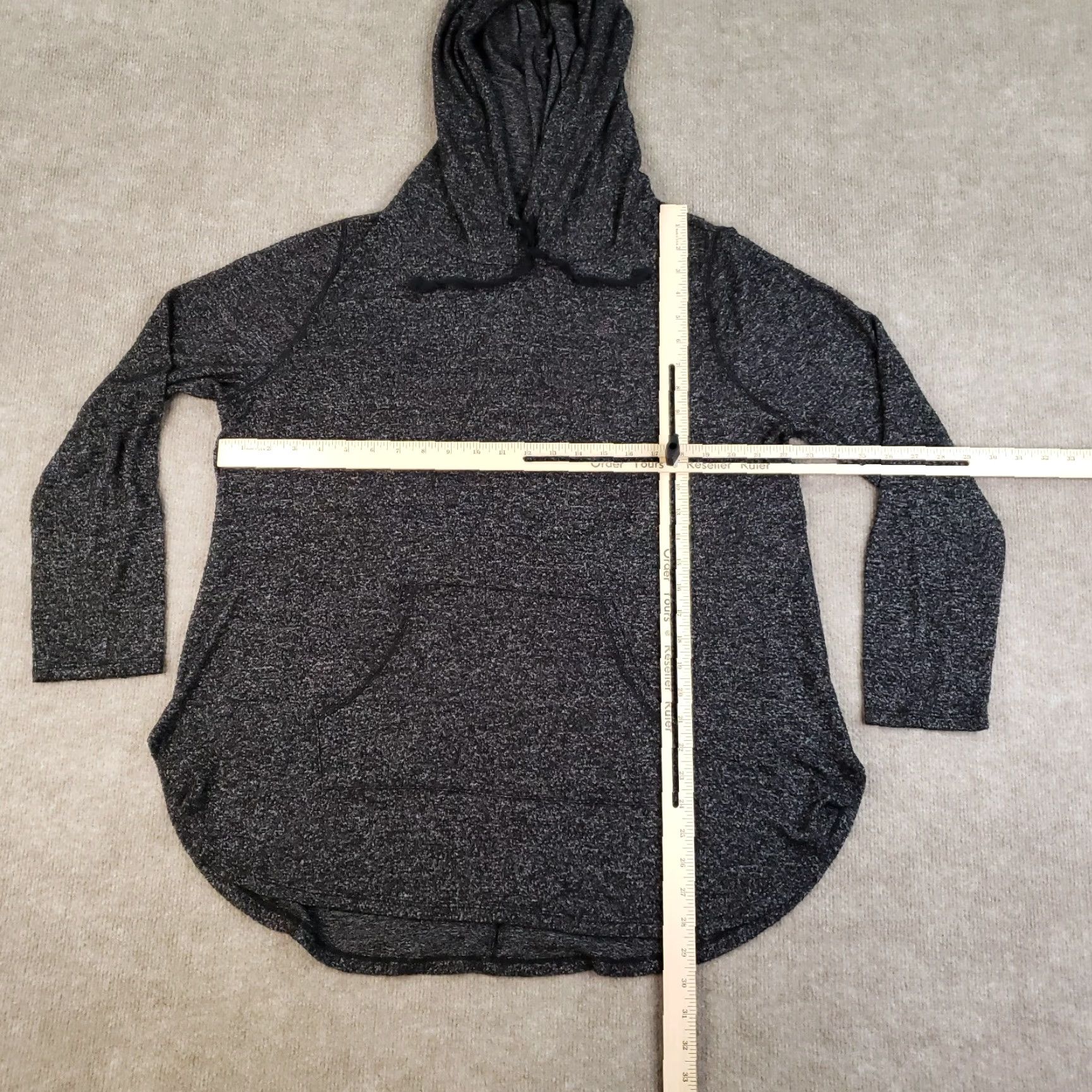 Vintage Lane Bryant Hoodie Womens Size 14 Dark Gray Hooded Pullover Lightweight Stretch Shirt? Size XL / US 12-14 / IT 48-50 - 3 Thumbnail