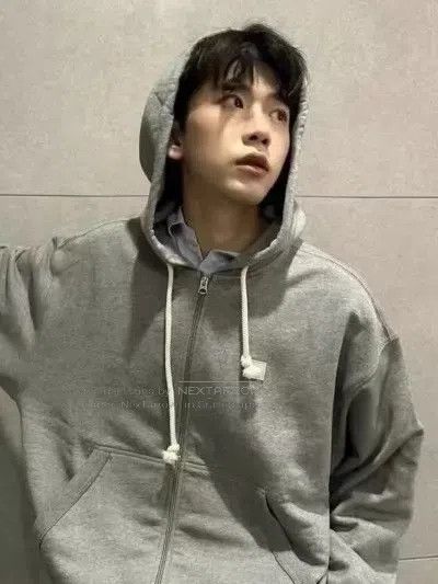 Acne Studios Acne Studios Gray Hooded Sweatshirt, Loose Fit, Unisex Size US S / EU 44-46 / 1 - 4 Thumbnail