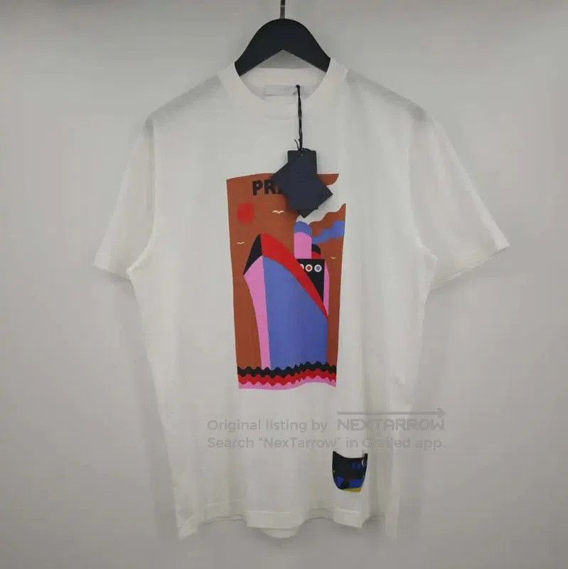 Prada Prada Summer White Cotton Men's T-Shirt. Size US S / EU 44-46 / 1 - 1 Thumbnail