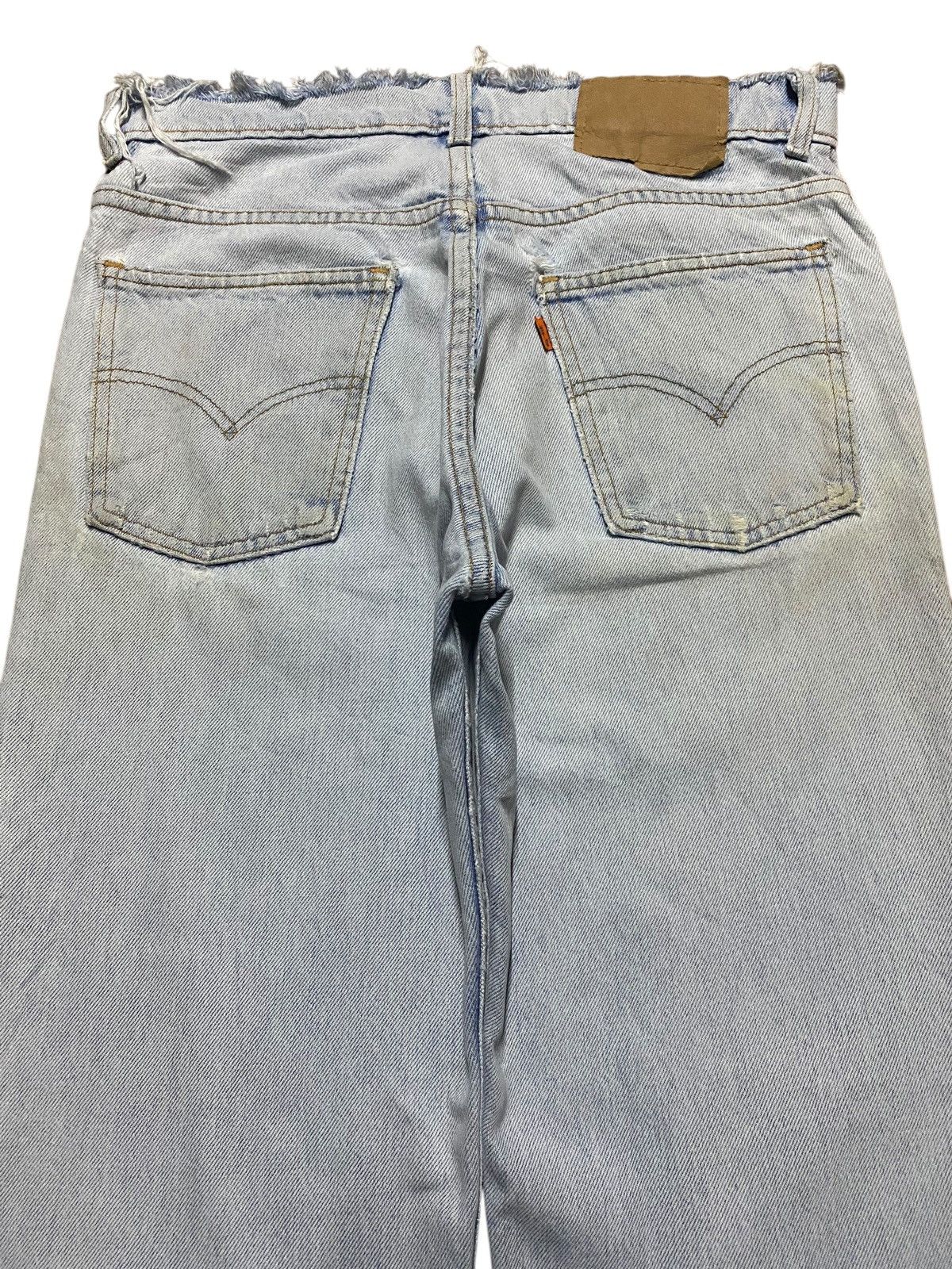 Levi's Vintage Clothing Vtg Levis 501 Orange Tab Light Wash Distressed Loose Jeans Size US 30 / EU 46 - 4 Thumbnail