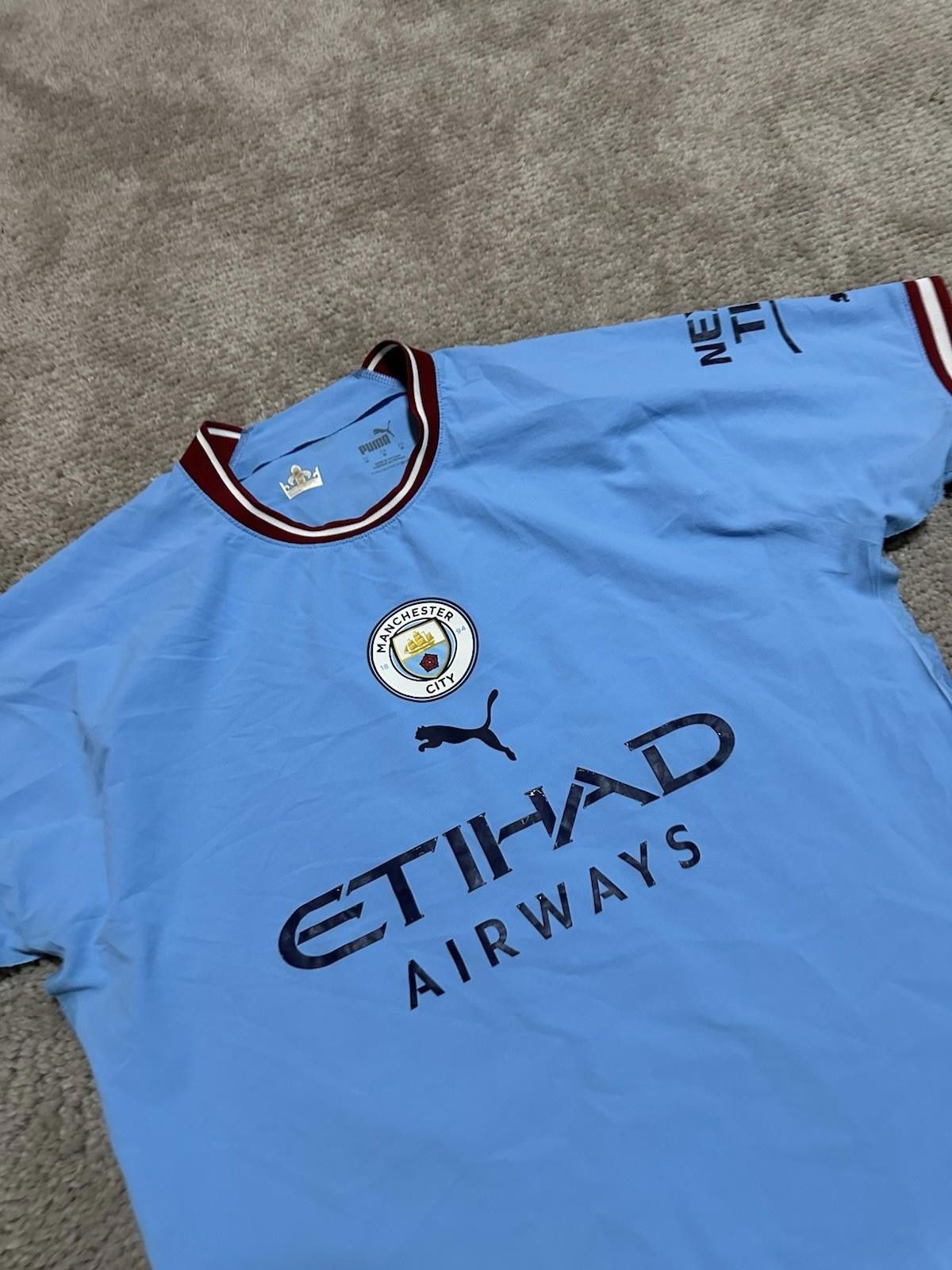 Puma Foden Match Worn Puma 22/23 Manchester City Home Jersey sz m Size US M / EU 48-50 / 2 - 3 Thumbnail