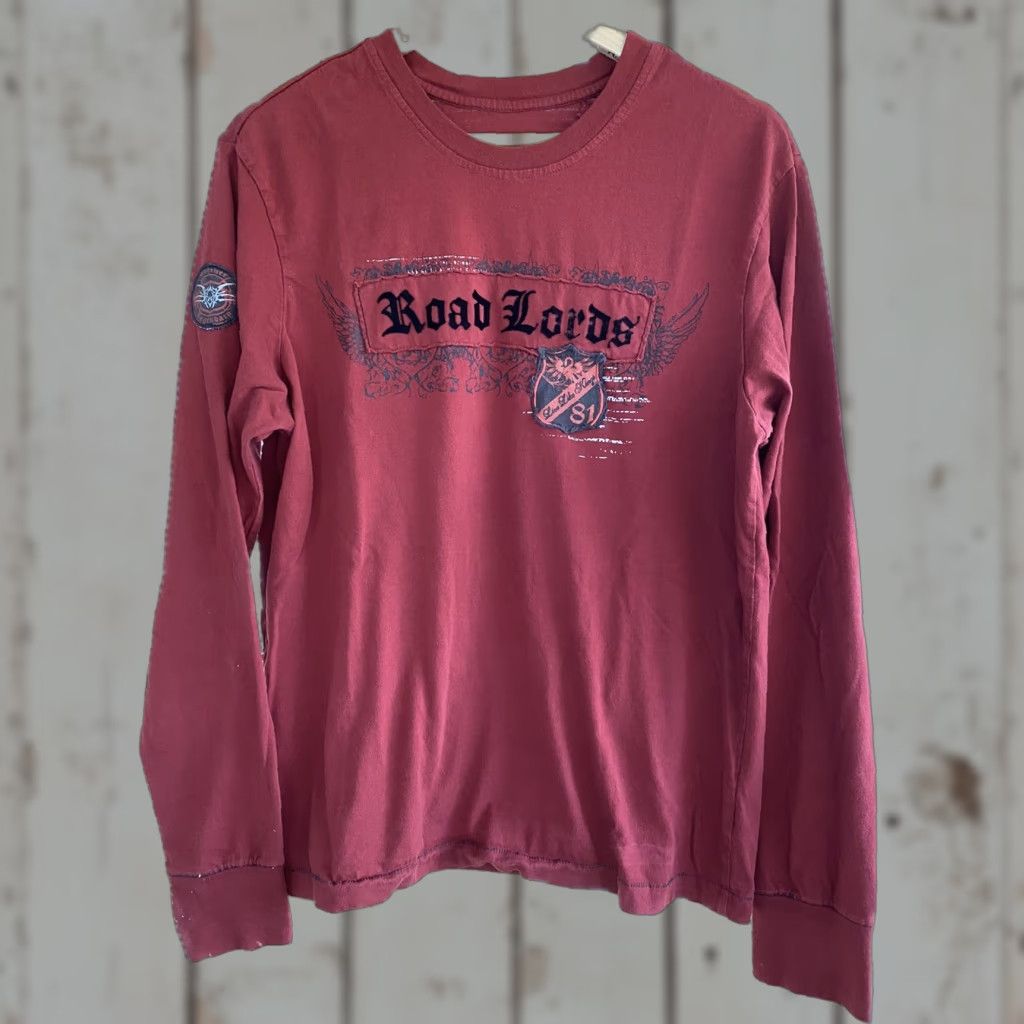 Guess GUESS Mens Long Sleeve Red Shirt L Crew Neck Live Like Kings Road Lords Patch Size US L / EU 52-54 / 3 - 1 Thumbnail