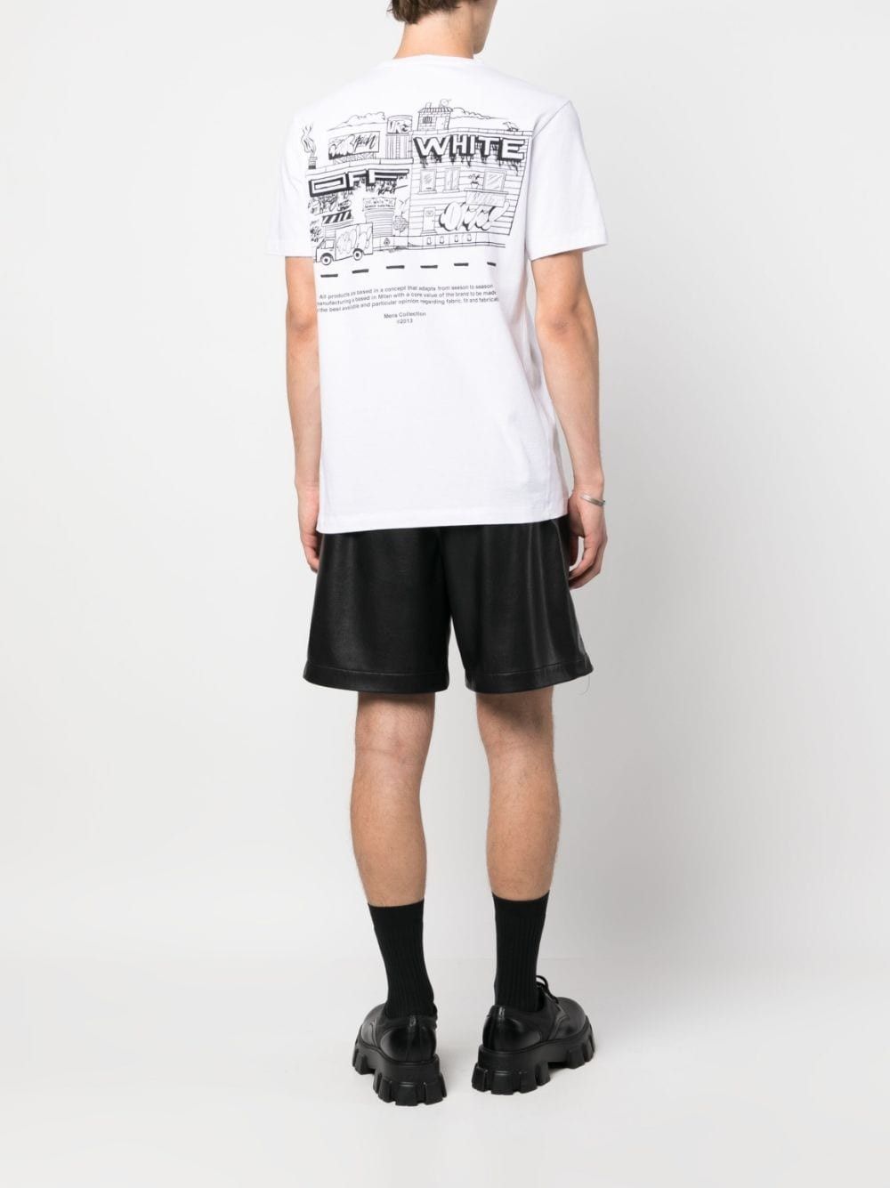 Off-White o1gr1nt0325 Graffiti Zine Slim S/S T-Shirt in White Size US XS / EU 42 / 0 - 2 Thumbnail