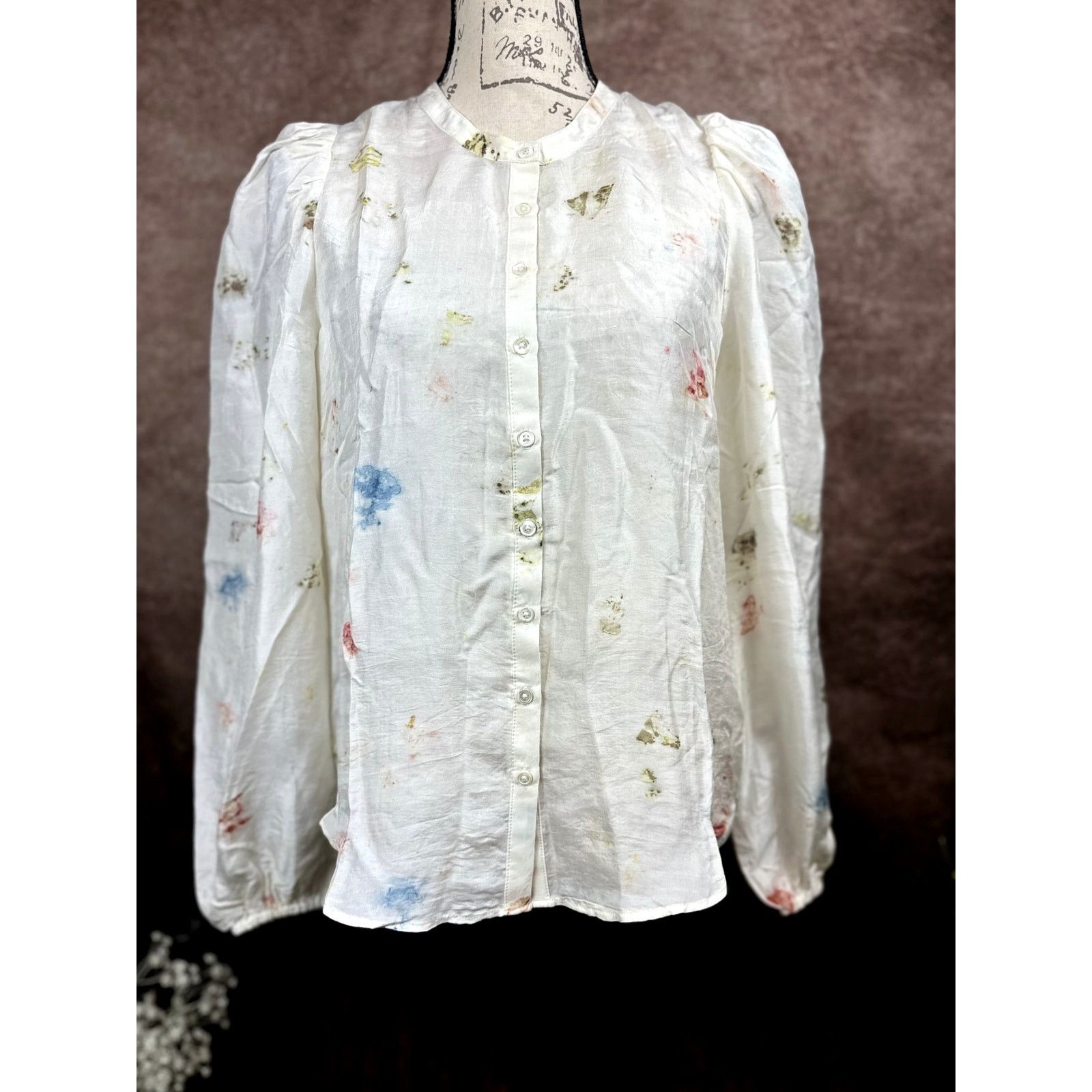 Other Current Elliott The Settler 100% Silk Top Rose Steam Multi M Size M / US 6-8 / IT 42-44 - 10 Thumbnail