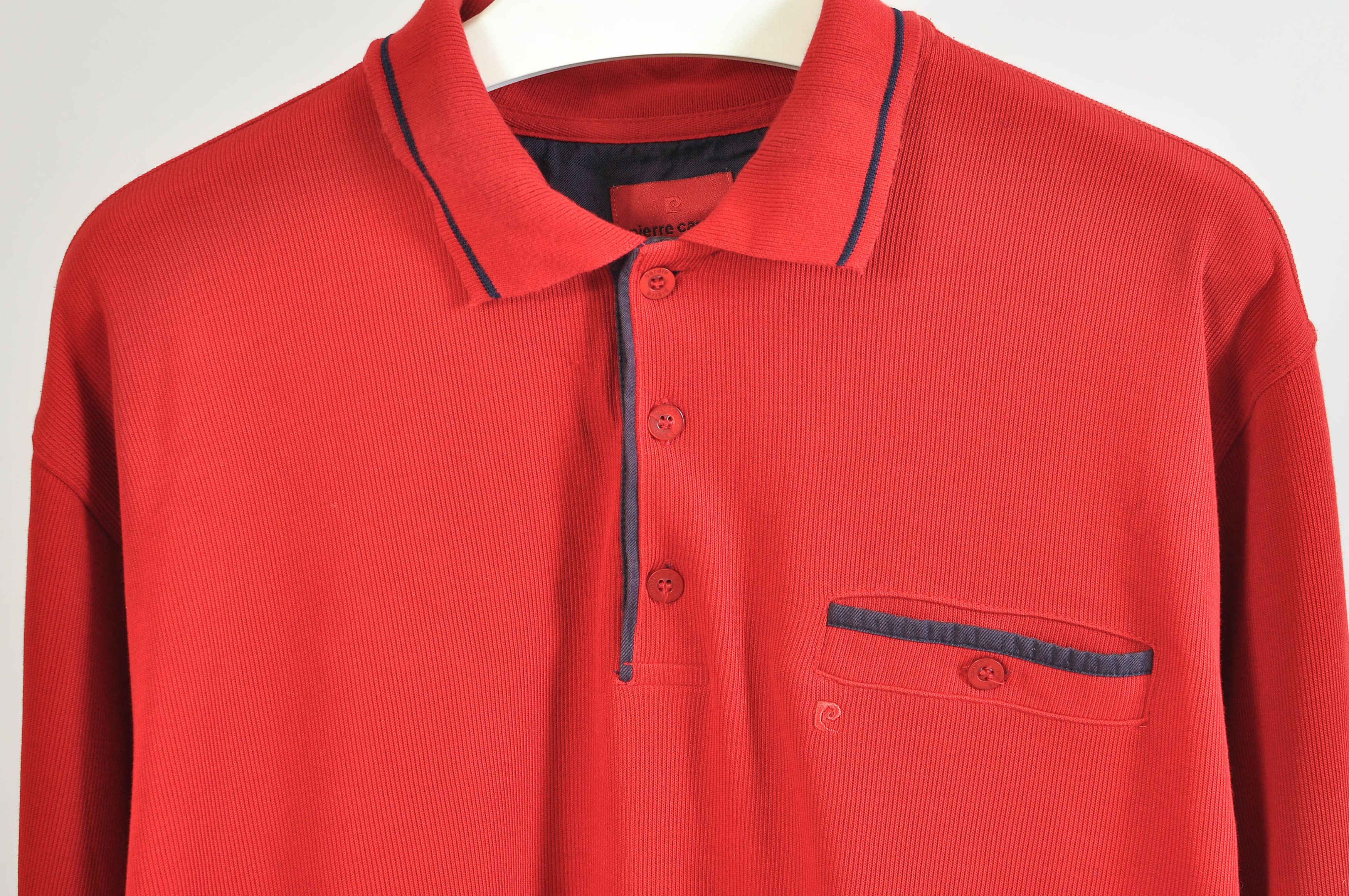 Pierre Cardin Vintage 90s Pierre Cardin Maroon Polo Sweatshirt – Size L Size US L / EU 52-54 / 3 - 2 Thumbnail
