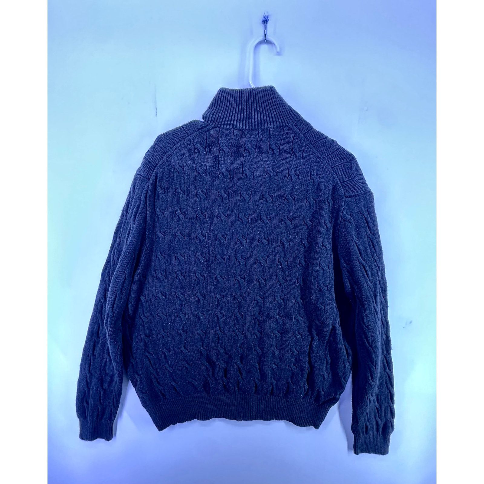 Polo Ralph Lauren Polo Ralph Lauren Black Cable Knit 1/4Zip Purple Pony SizeXL Size US XL / EU 56 / 4 - 11 Thumbnail