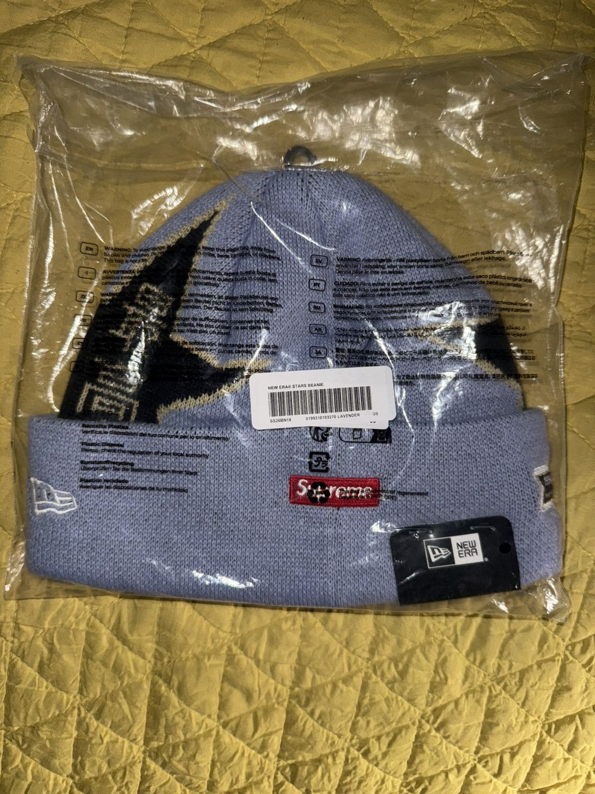 New Era × Supreme Supreme x New Era Stars Beanie Gray Size ONE SIZE - 3 Thumbnail