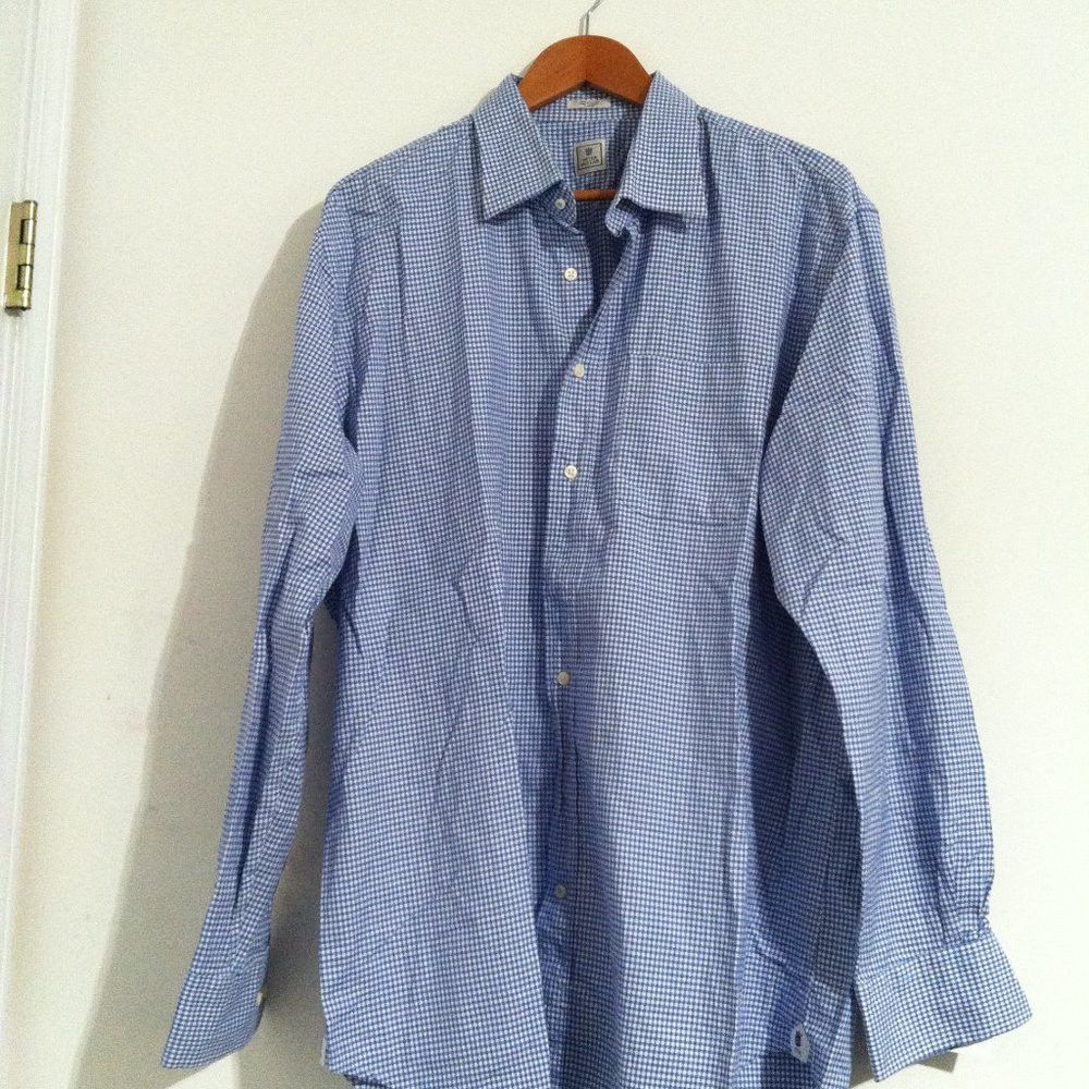 Peter Millar PETER MILLAR MENS BLUE COTTON CASUAL SHIRT SIZE: XL Size US XL / EU 56 / 4 - 3 Thumbnail