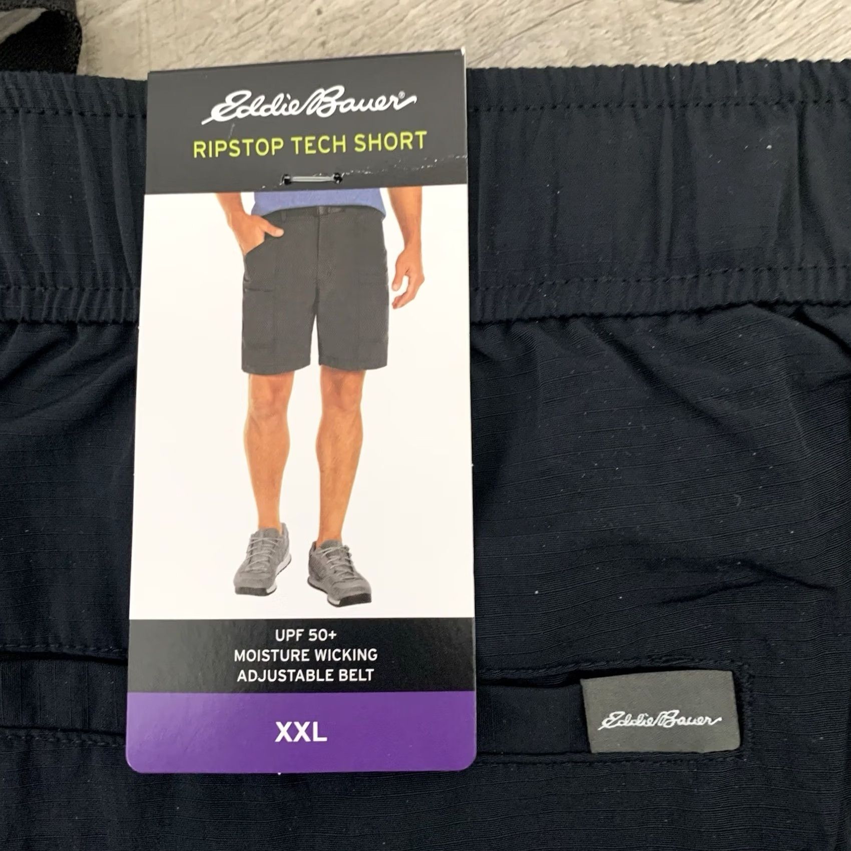 Eddie Bauer Eddie Bauer Ripstop Tech Short Mens Belted Wicking UPF 50+ Nylon XXL Black NEW Size US 39 - 4 Thumbnail