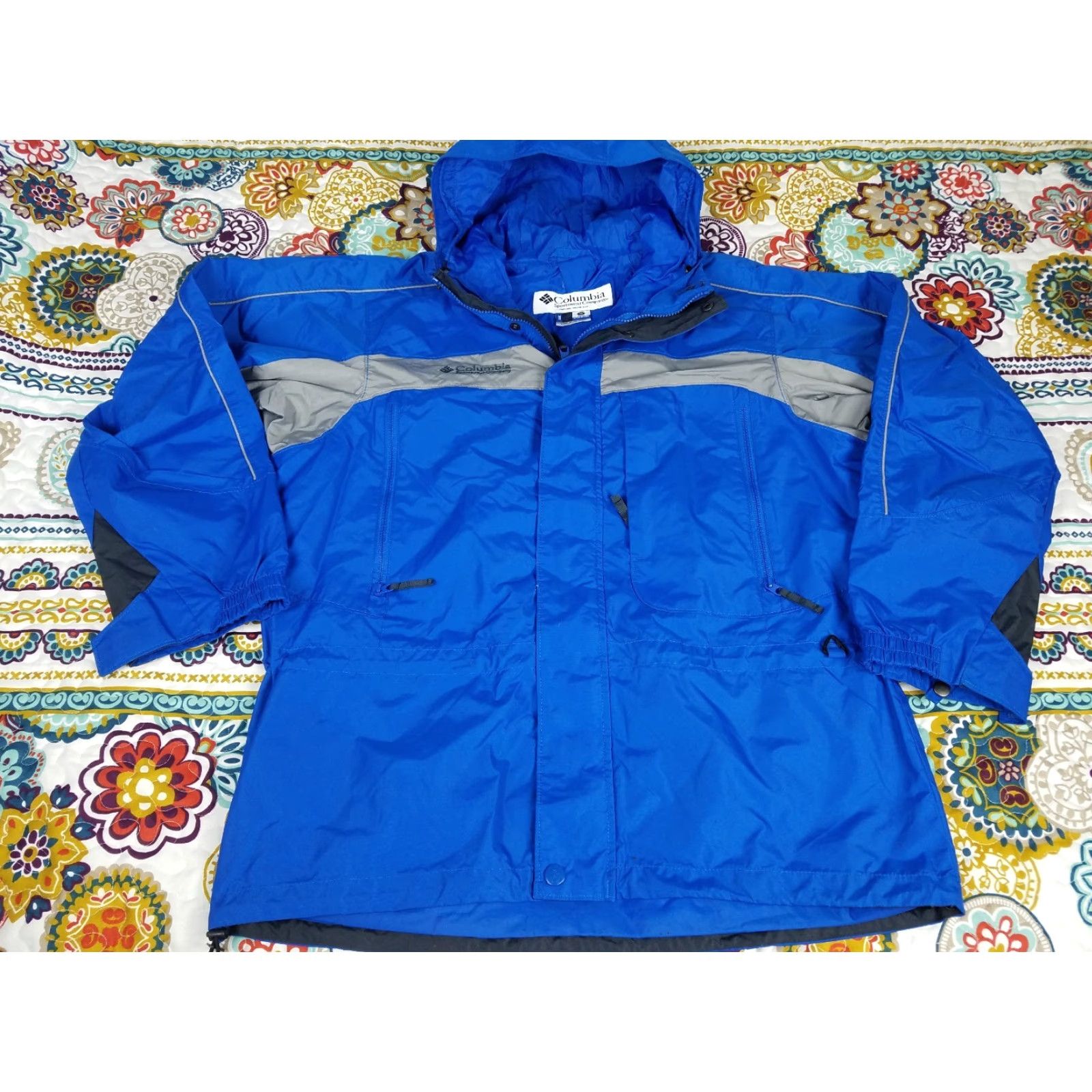 Vintage VINTAGE Columbia Sportswear Hoodie Windbreaker Rain Jacket Mens M Aqua Blue Windbreaker Blue 90s Mens Size US M / EU 48-50 / 2 - 2 Thumbnail