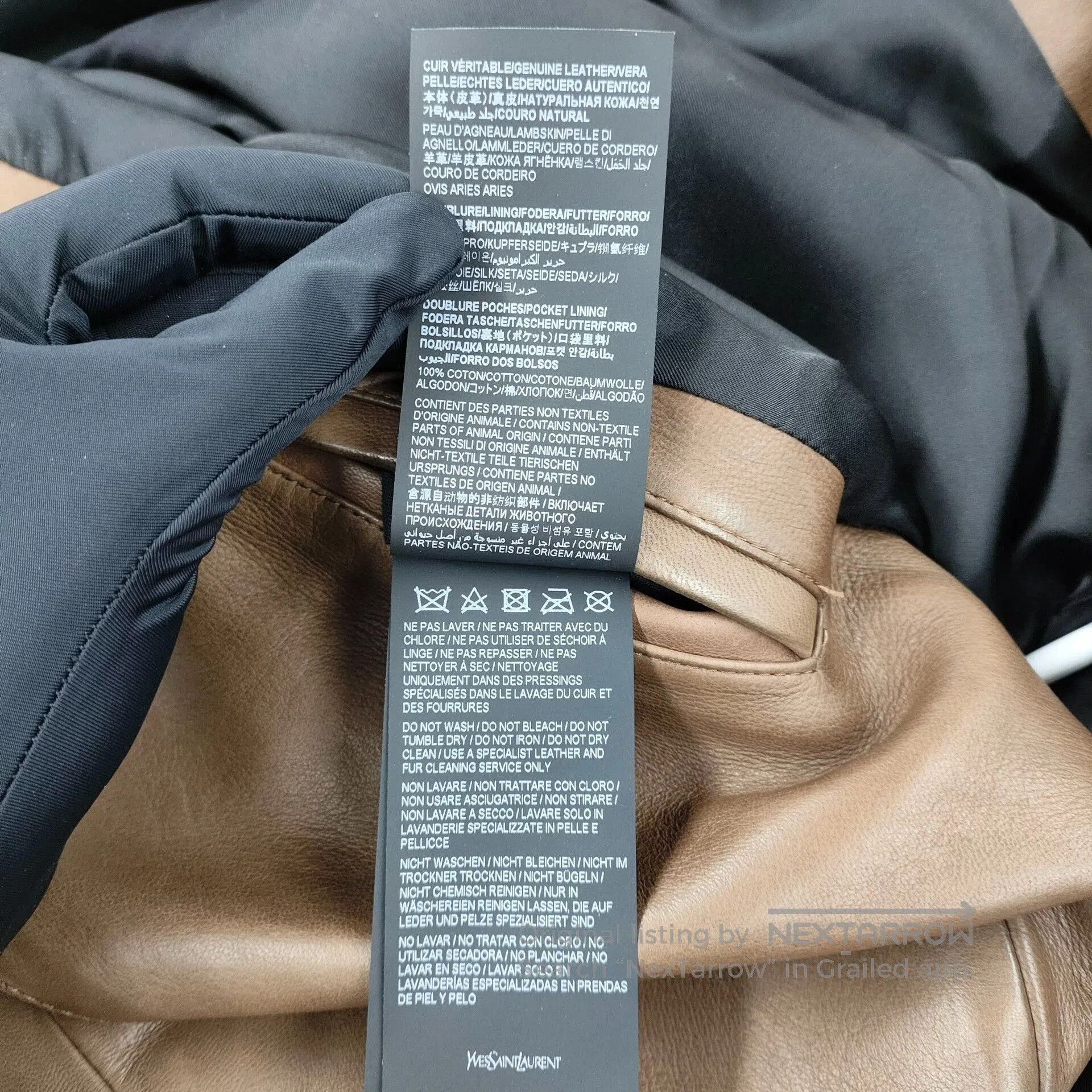 Yves Saint Laurent YSL Vintage Brown Lambskin Leather Jacket. Size S / US 4 / IT 40 - 5 Thumbnail