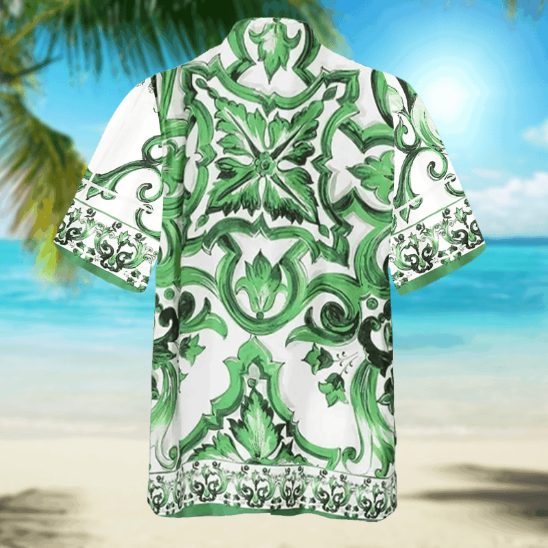 The Unbranded Brand Twill Shirt with Majolica Print | Ornamental Craft Size US M / EU 48-50 / 2 - 4 Thumbnail