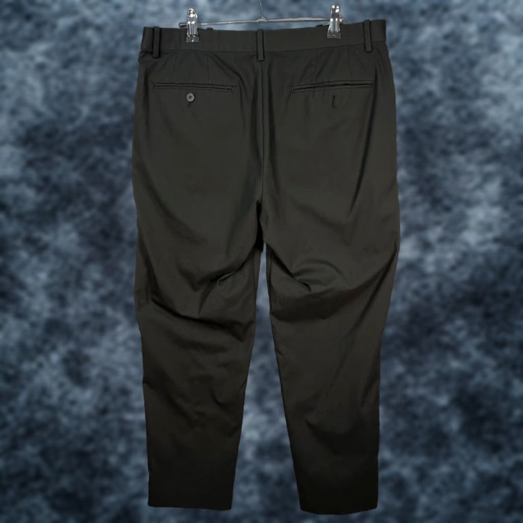 Uniqlo Mens Large 33-36 Black Stretch Slim-Fit Dress Pants System Regular – Dress Pants – Formal Slim Front Tapered Pockets Mens