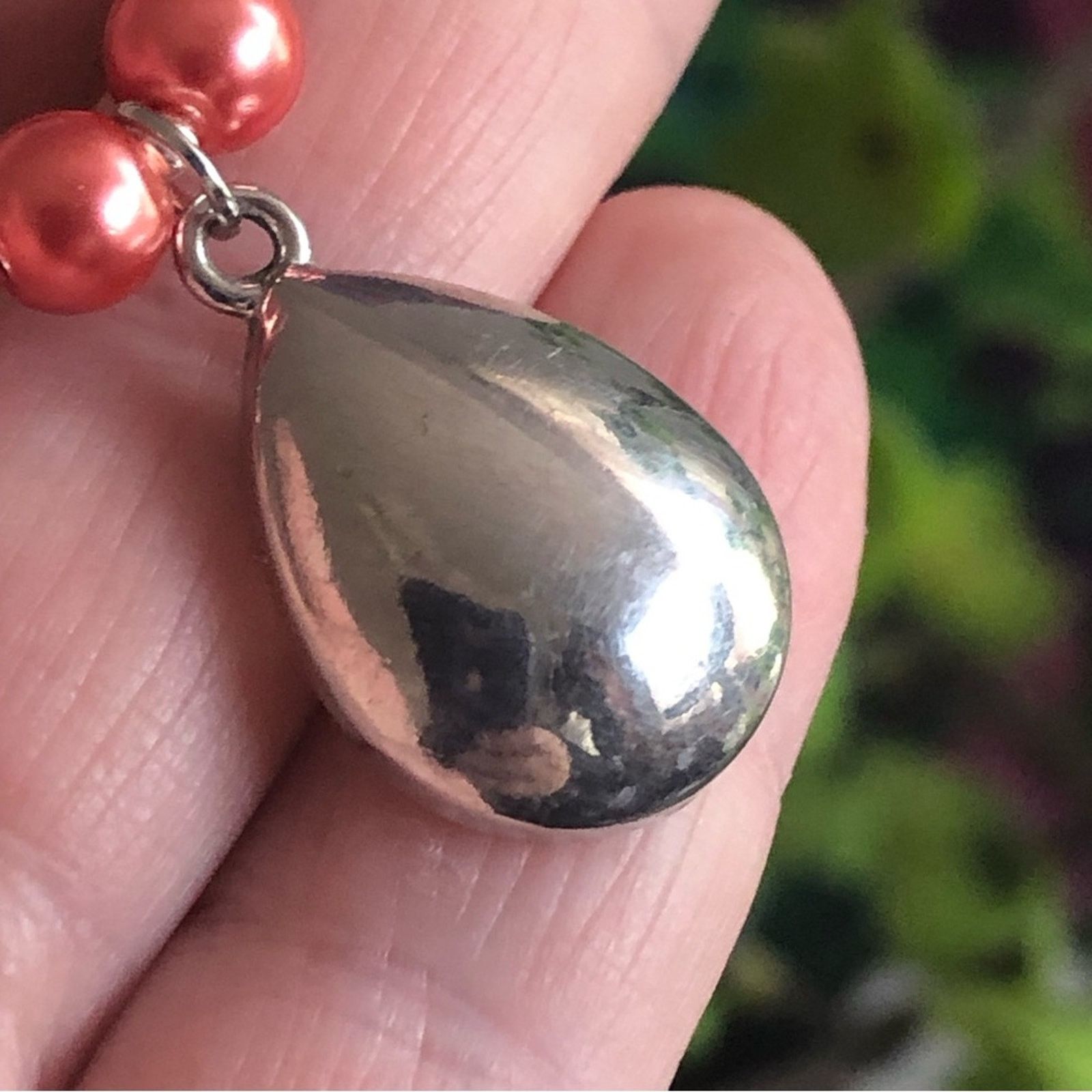 Handmade Handcrafted repurpose antique rose teardrop Pearl necklace Size ONE SIZE - 10 Thumbnail