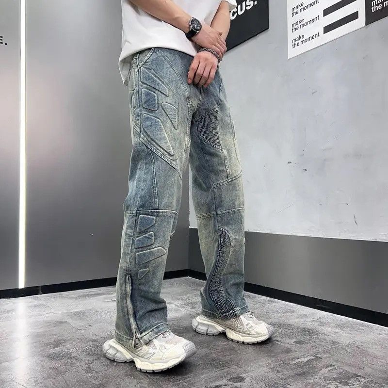 Japanese Brand × Jean Streetwear Design Straight Pattern Zipper Jeans Pants Size US 32 / EU 48 - 2 Thumbnail