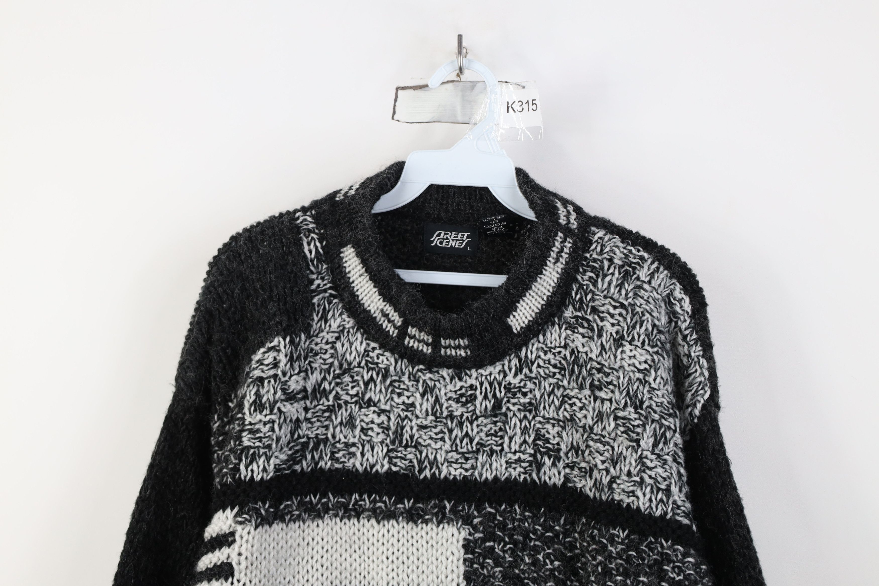 Vintage Vintage 90s Streetwear Blend Crochet Chunky Knit Sweater Size US L / EU 52-54 / 3 - 2 Thumbnail