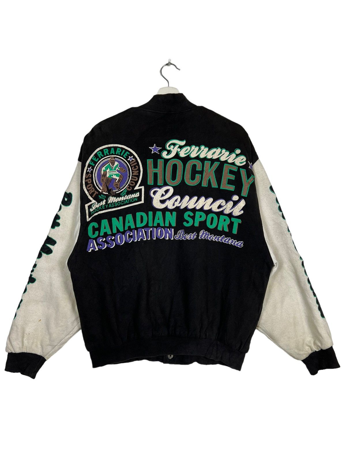 Japanese Brand 🔥 VINTAGE HOCKEY BOMBER VARSITY BOMBER JACKET Size US M / EU 48-50 / 2 - 8 Thumbnail