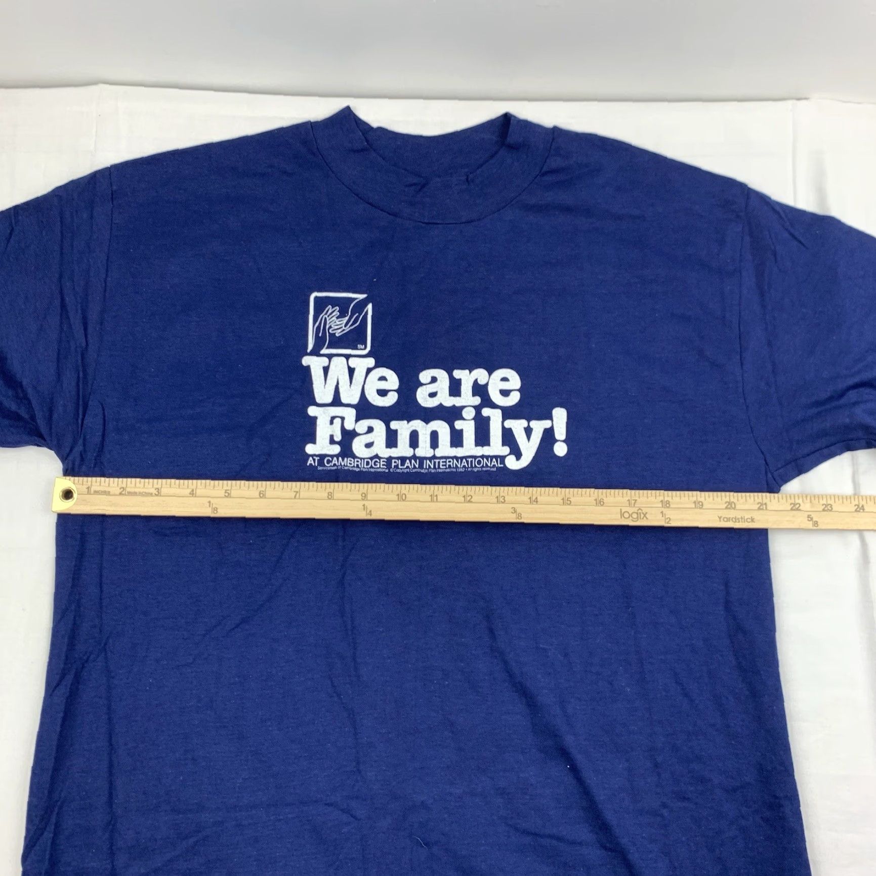 Hanes VINTAGE Hanes Cambridge Plan International Shirt Adult XL Blue 80s 1980s Mens T-Shirt NWOT 80s American Theme Size US XL / EU 56 / 4 - 6 Thumbnail