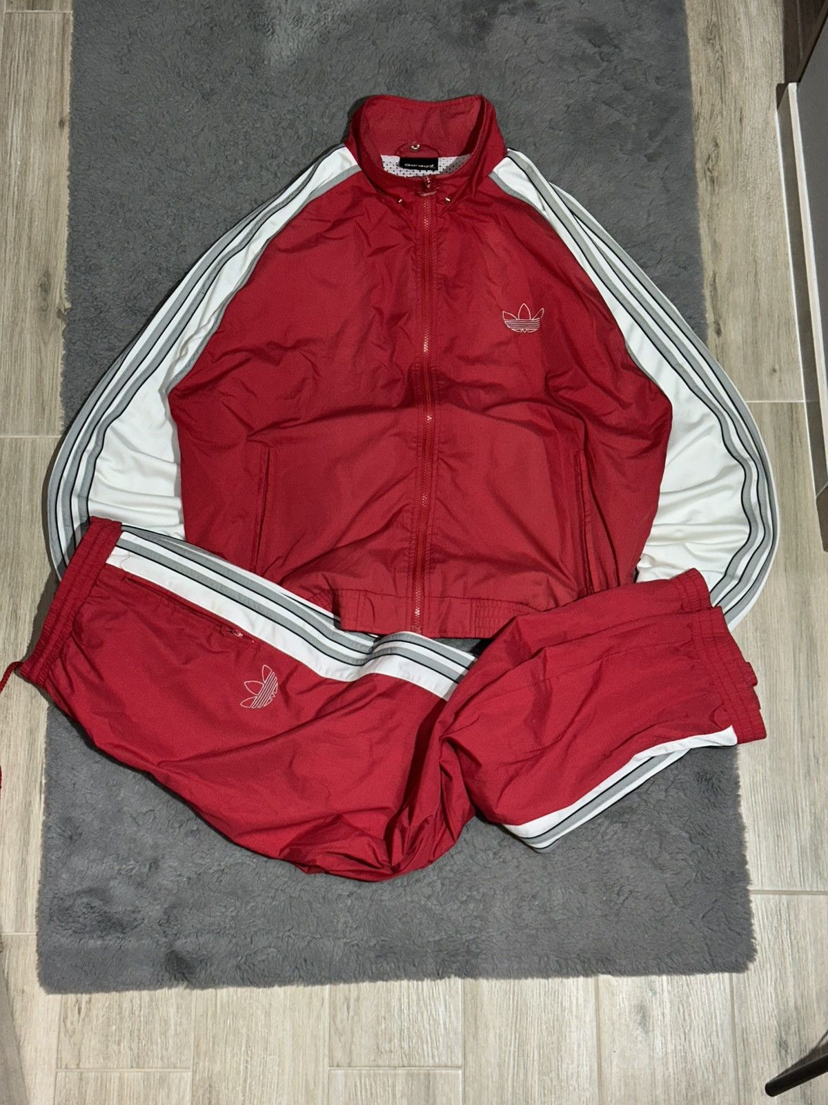 Adidas Vintage Adidas "Three Stripes" Tracksuit Set Size US XL / EU 56 / 4 - 1 Thumbnail