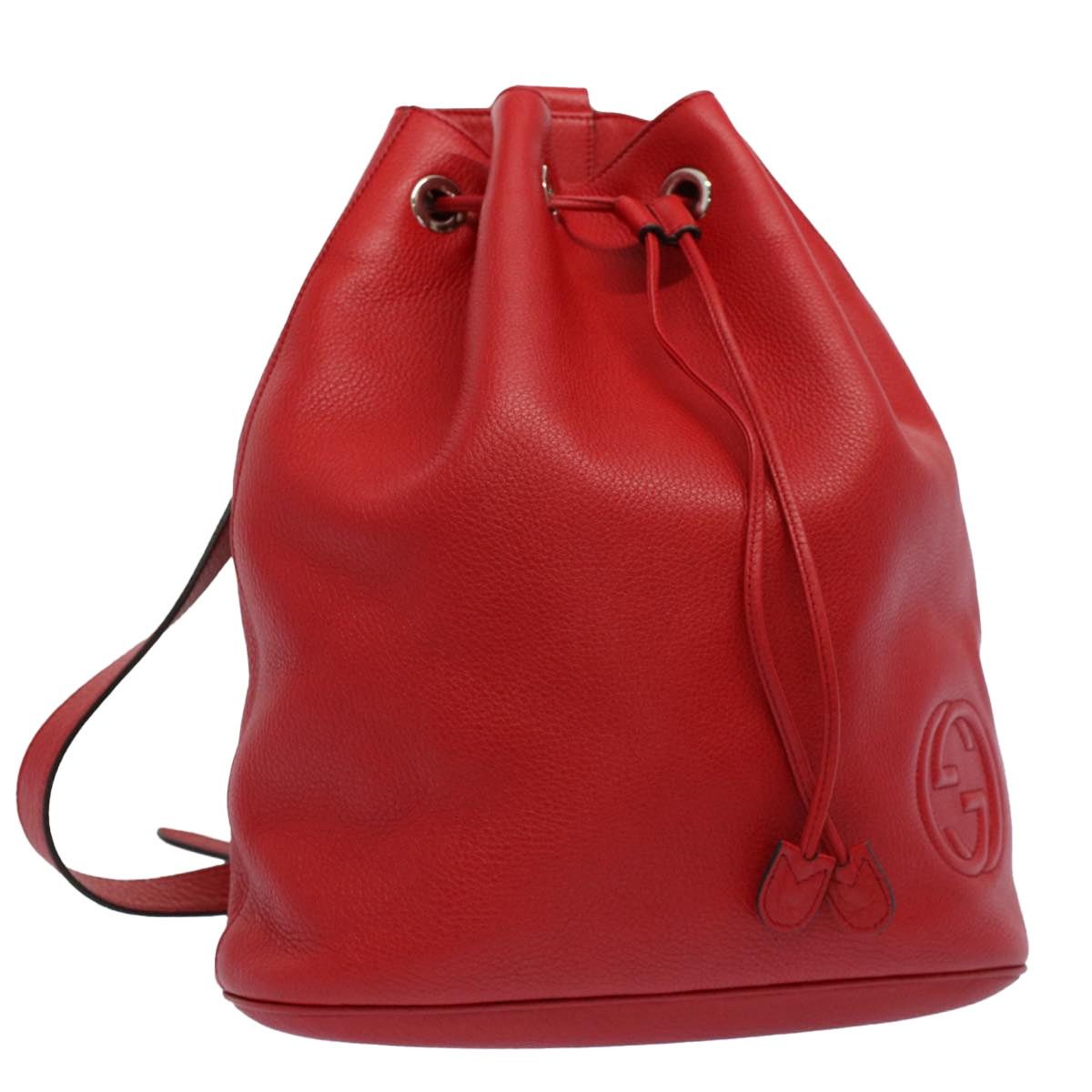 Gucci GUCCI Soho Backpack Leather Red Size ONE SIZE - 1 Thumbnail