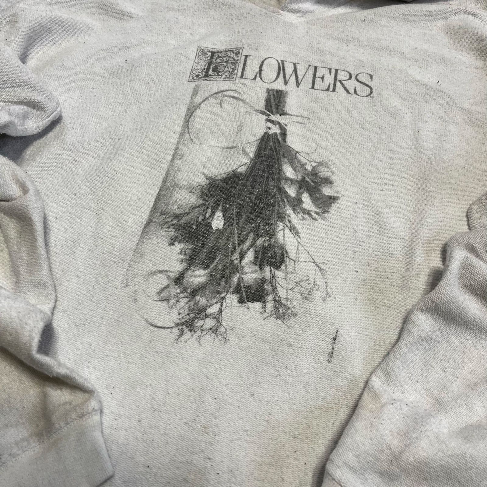Other Vintage Spirit Flowers White Towelish Material White Hoodie Size US L / EU 52-54 / 3 - 3 Thumbnail