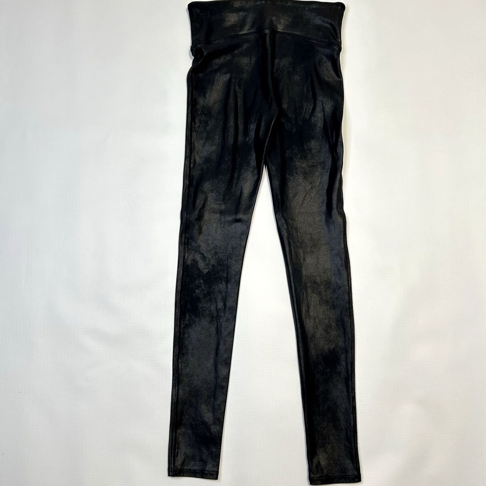 Spanx VINTAGE Spanx Faux Leather Black Power Waistband High Waist Leggings Womens S 2437 Size 28" / US 6 / IT 42 - 5 Thumbnail