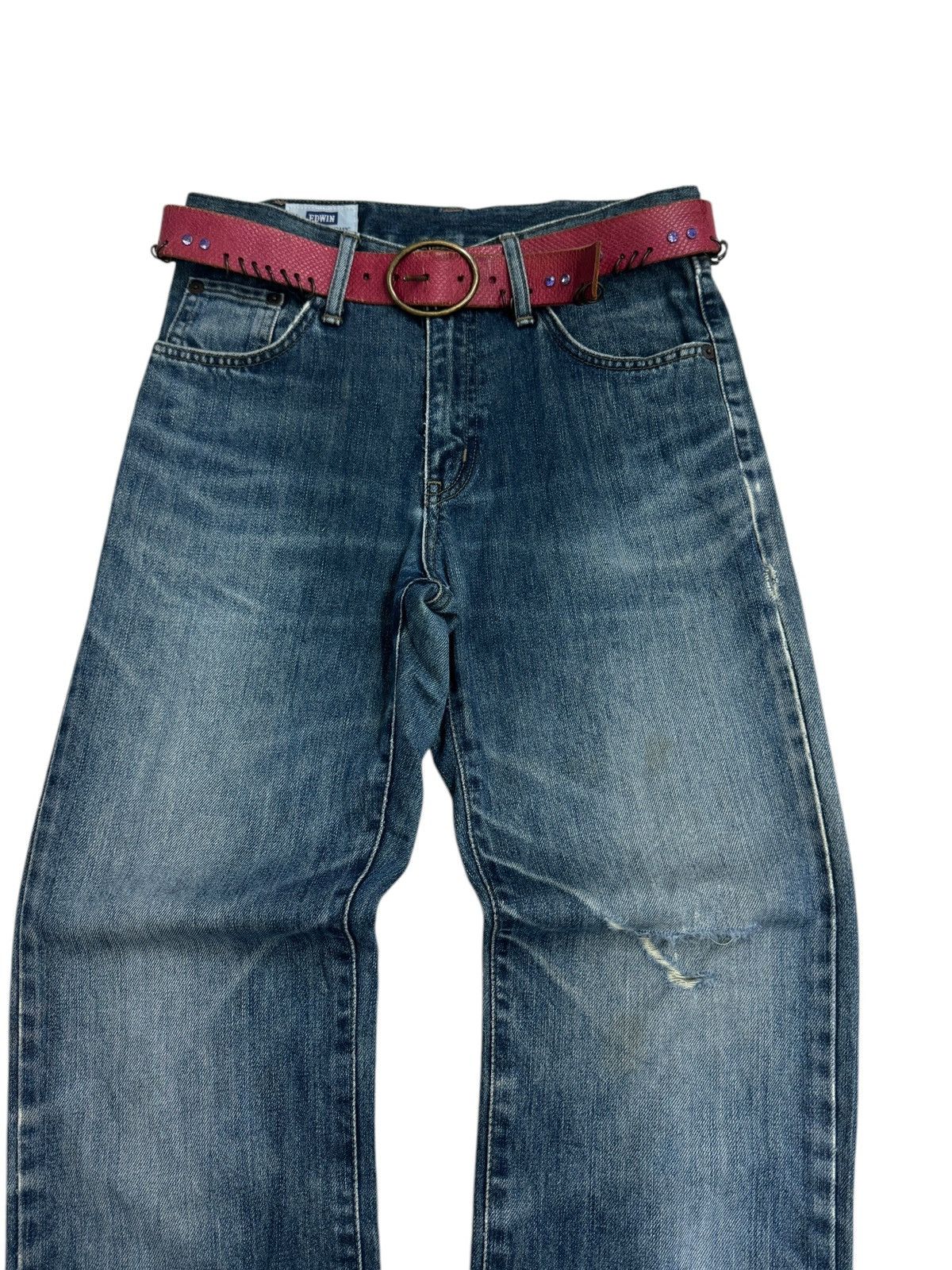 Edwin × Vintage EDWIN 403 DISTRESSED DESIGN DENIM JEANS Size US 28 / EU 44 - 3 Thumbnail
