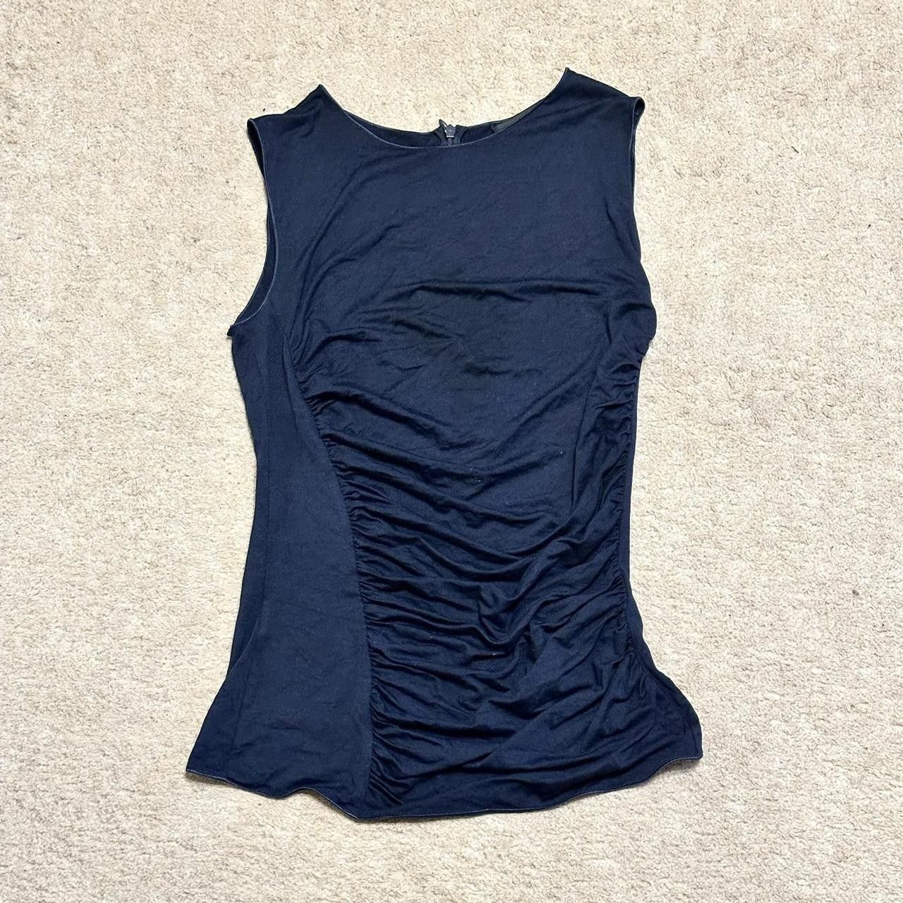 image of Emporio Armani Armani Fitted Top in Navy, Women's (Size Small)