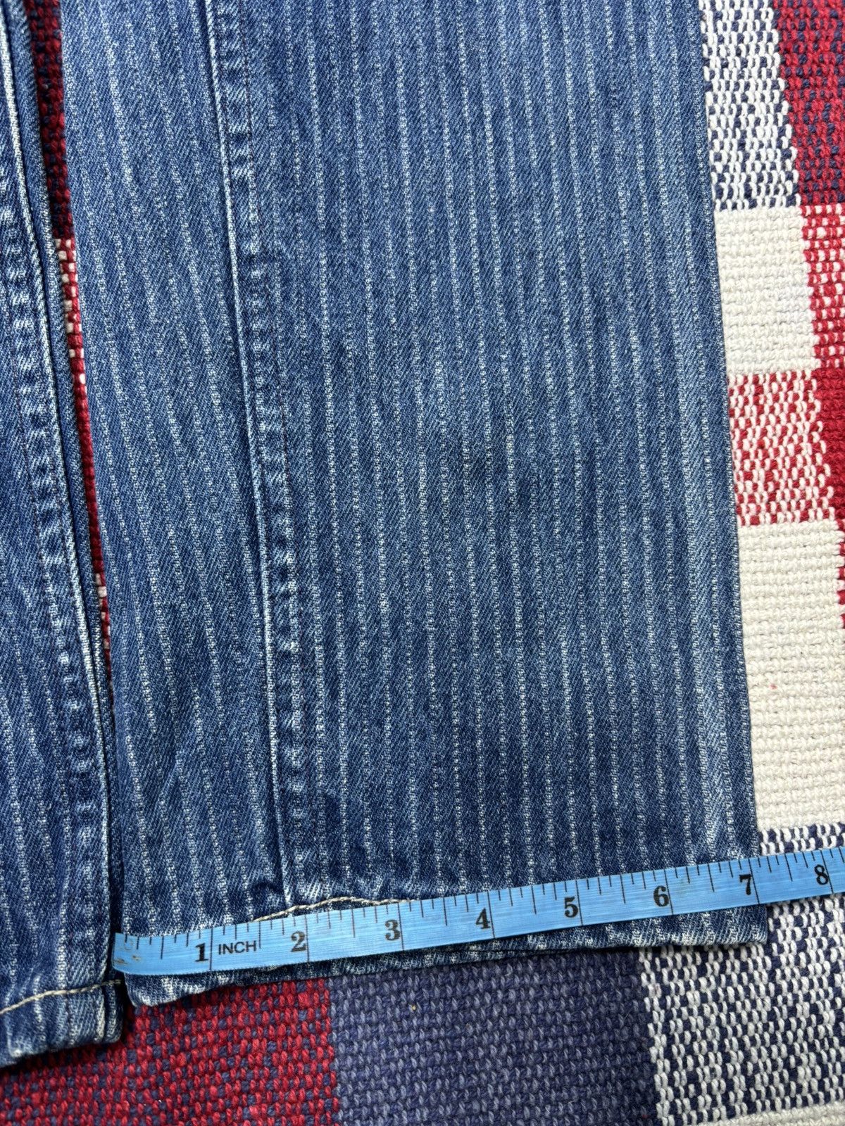 Lee Vintage 90s Lee Riders Striped Jeans W26 L44 OL7 Size US 26 / EU 42 - 15 Thumbnail