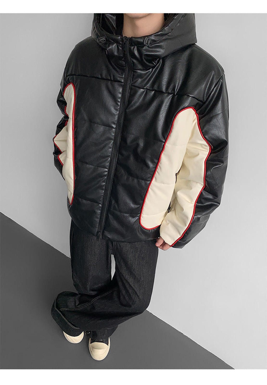 Vintage Black and Cream Puffer Jacket, Oversized Hooded Outerwear Size US M / EU 48-50 / 2 - 3 Thumbnail
