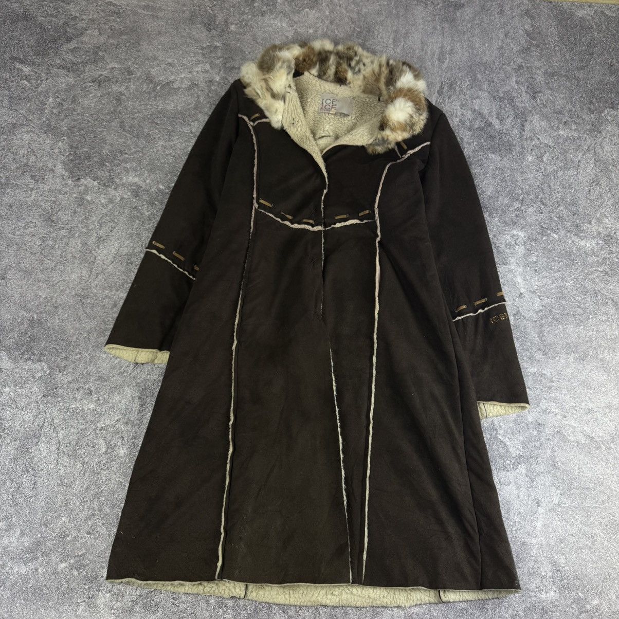 Iceberg Iceberg Vintage 00s Suede Fur Trim Coat / Y2K Aesthetic Size XL / US 12-14 / IT 48-50 - 1 Thumbnail