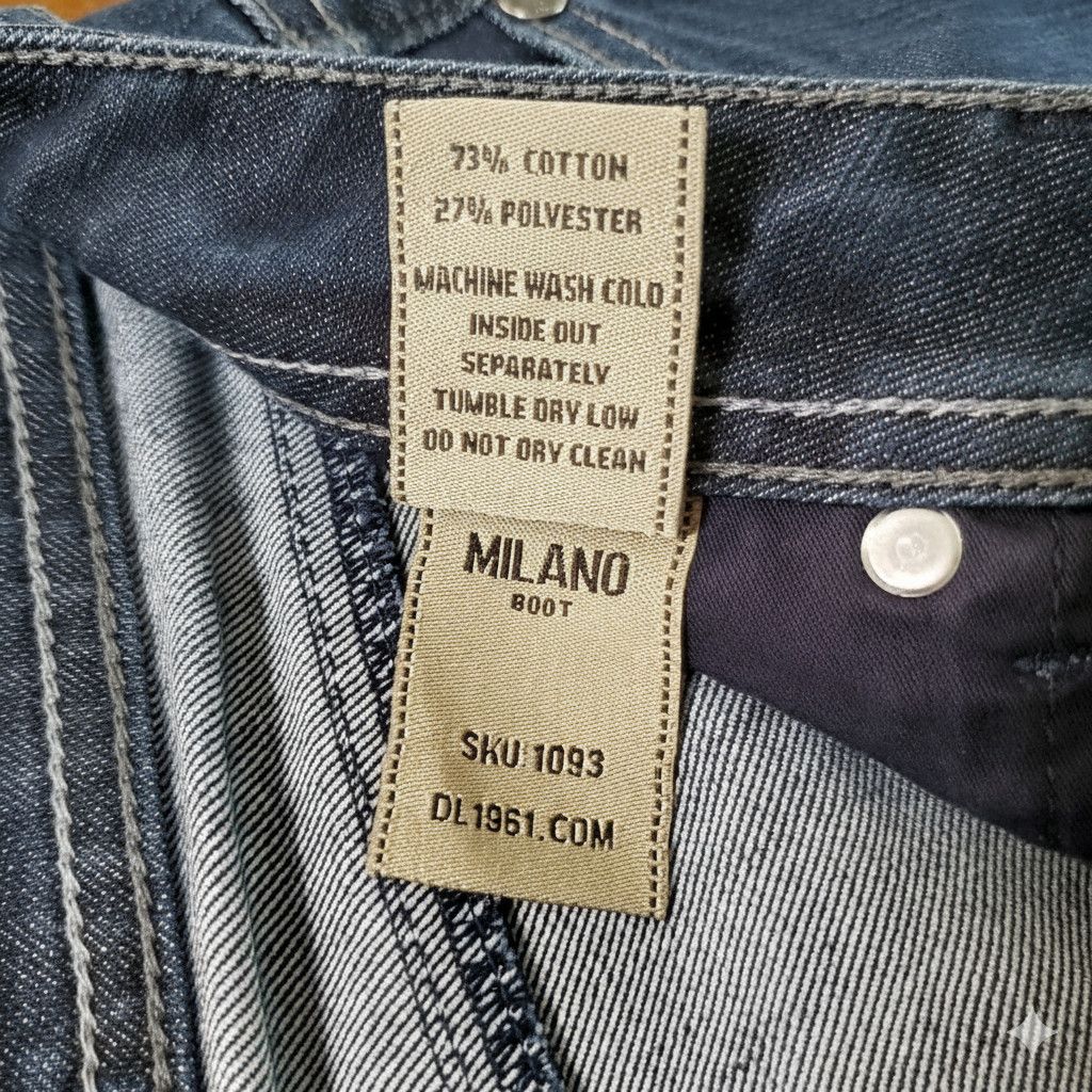 DL1961 DL1961 30/L Tall Jeans Milano Dark Wash Stretch Blue Cotton Size 34" / US 12 / IT 48 - 8 Thumbnail